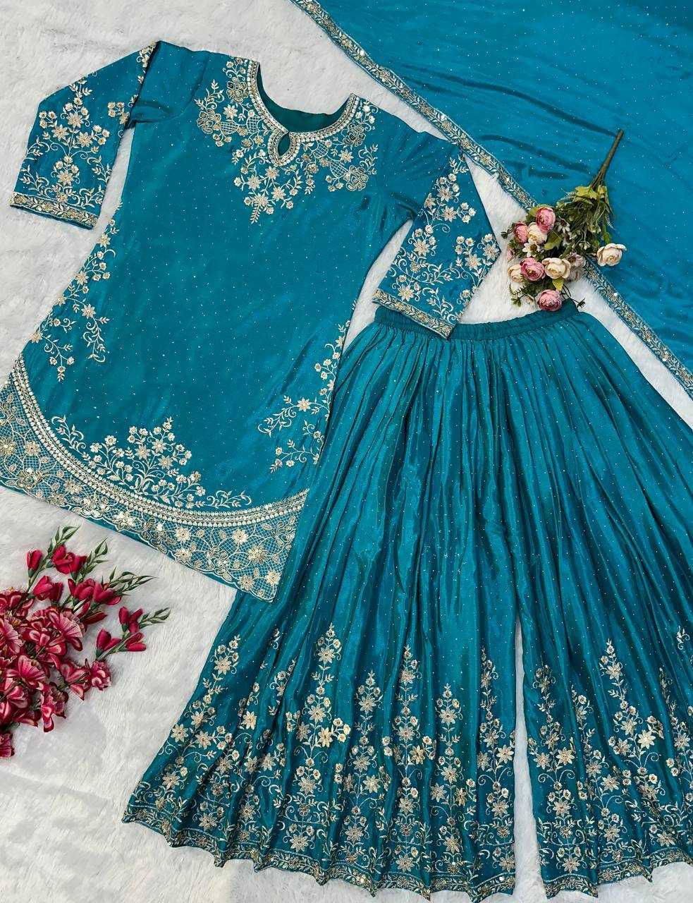 Ynf Chinon KESH523 063 Suits & Dresses Wholesale Sharara Salwar Suits Embroidery Suits Silk Suits Manufacturer