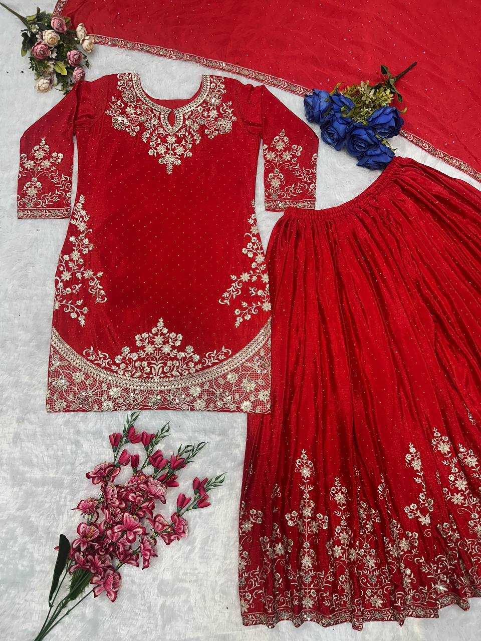 Ynf Chinon KESH523 063 Suits & Dresses Wholesale Sharara Salwar Suits Embroidery Suits Silk Suits Manufacturer