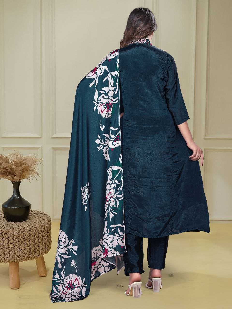 Ynf Chinon KESH529 RASMIKA Suits & Dresses Wholesale Ladies Suits Embroidery Suits Palazzo Suit Casual Dresses Manufacturer