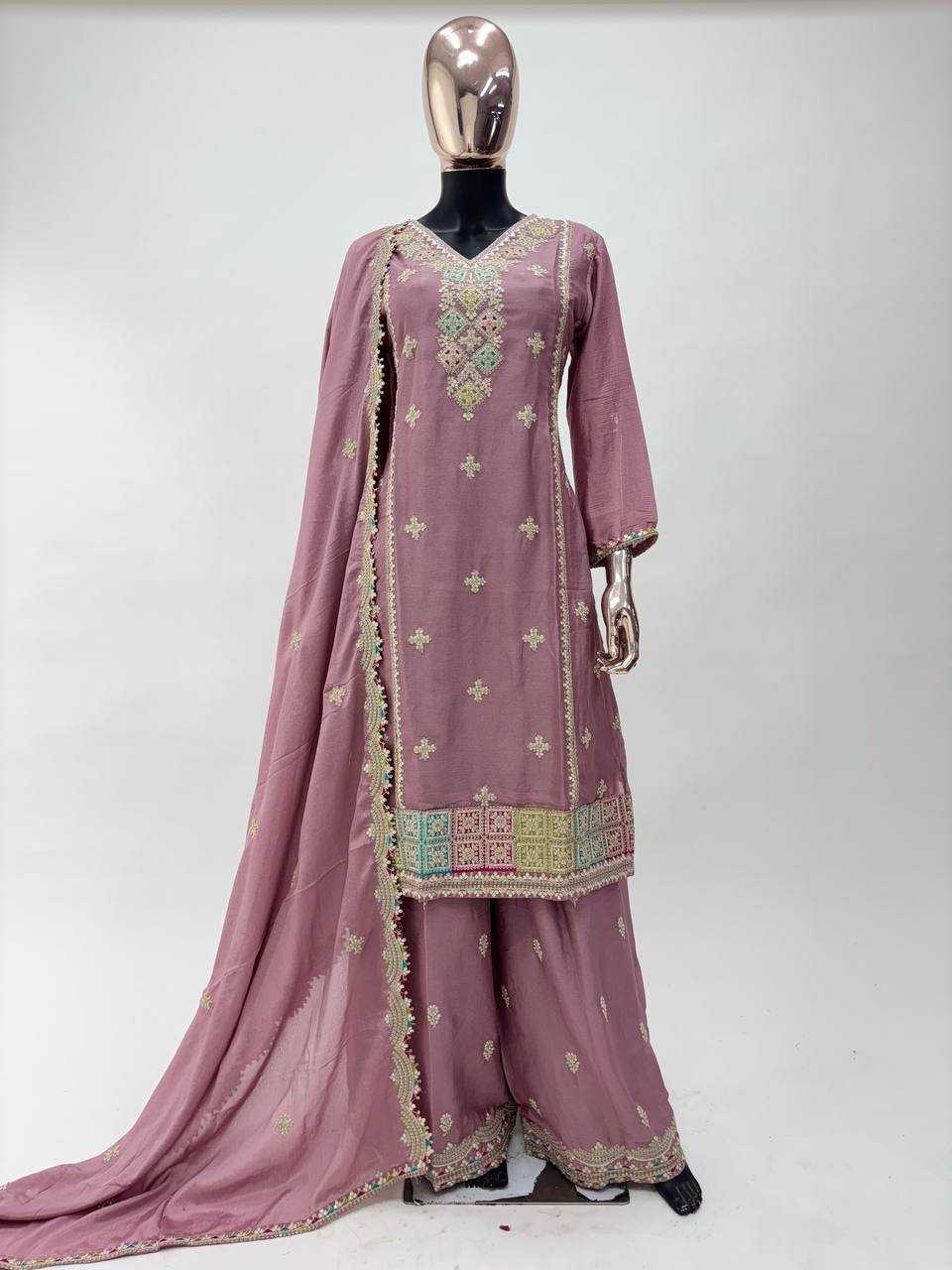Ynf Chinon KESH546 1201 Suits & Dresses Wholesale Sharara Salwar Suits Embroidery Suits Manufacturer