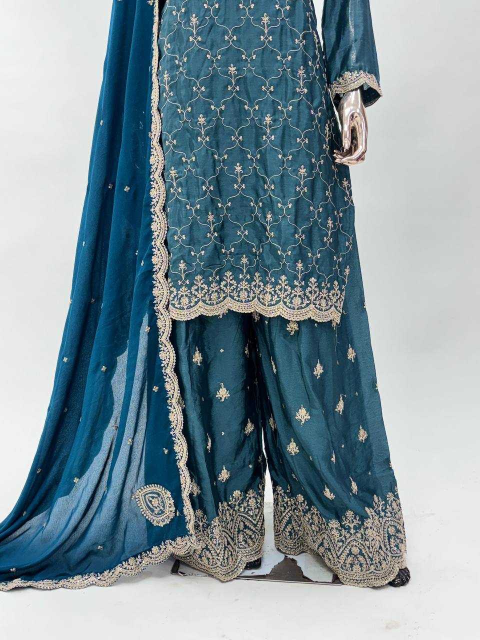 Ynf Chinon KESH546 1219 Suits & Dresses Wholesale Embroidery Suits Palazzo Suit Manufacturer