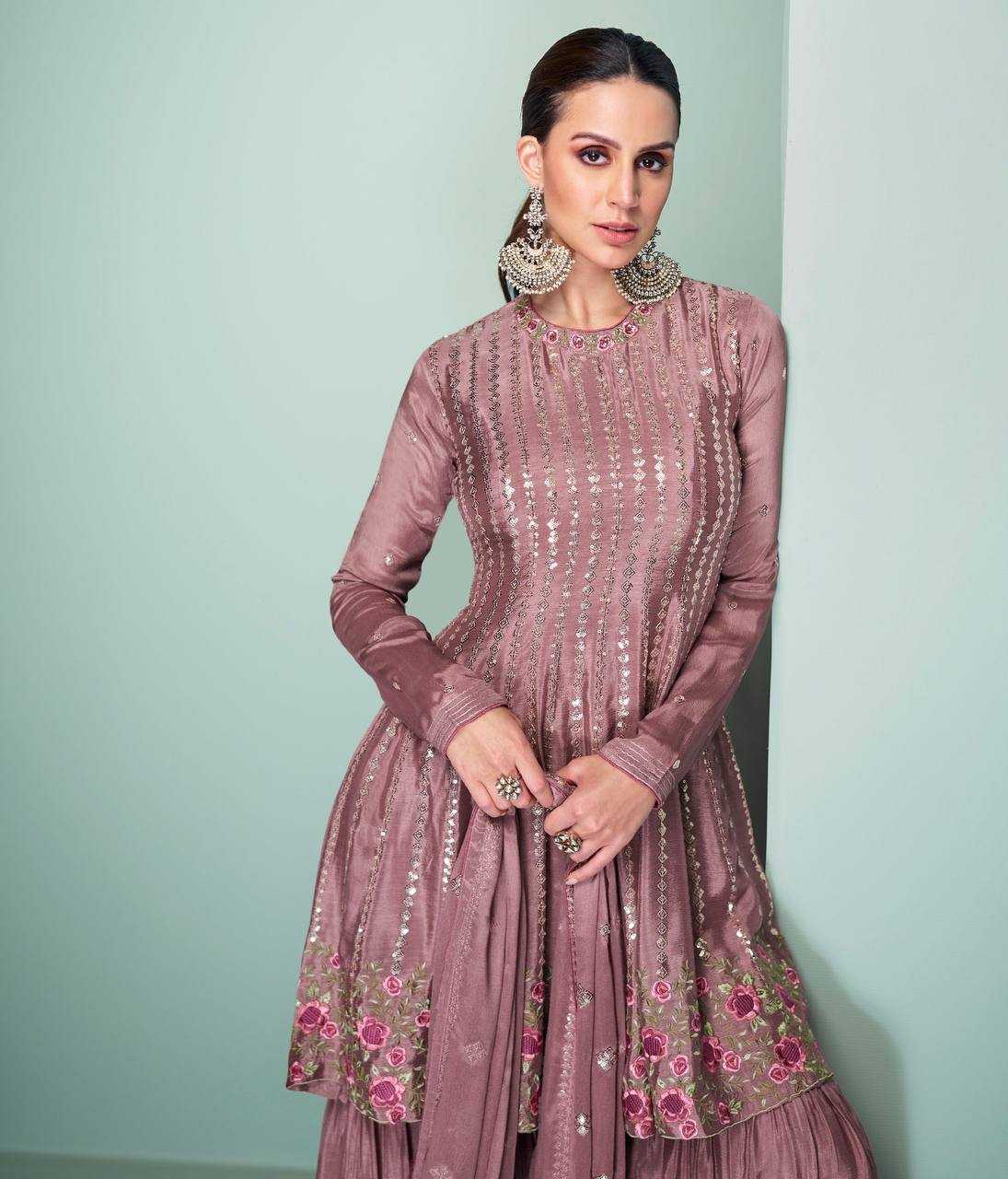 Ynf Chinon KESH546 1224 Suits & Dresses Wholesale Embroidery Suits Palazzo Suit Manufacturer
