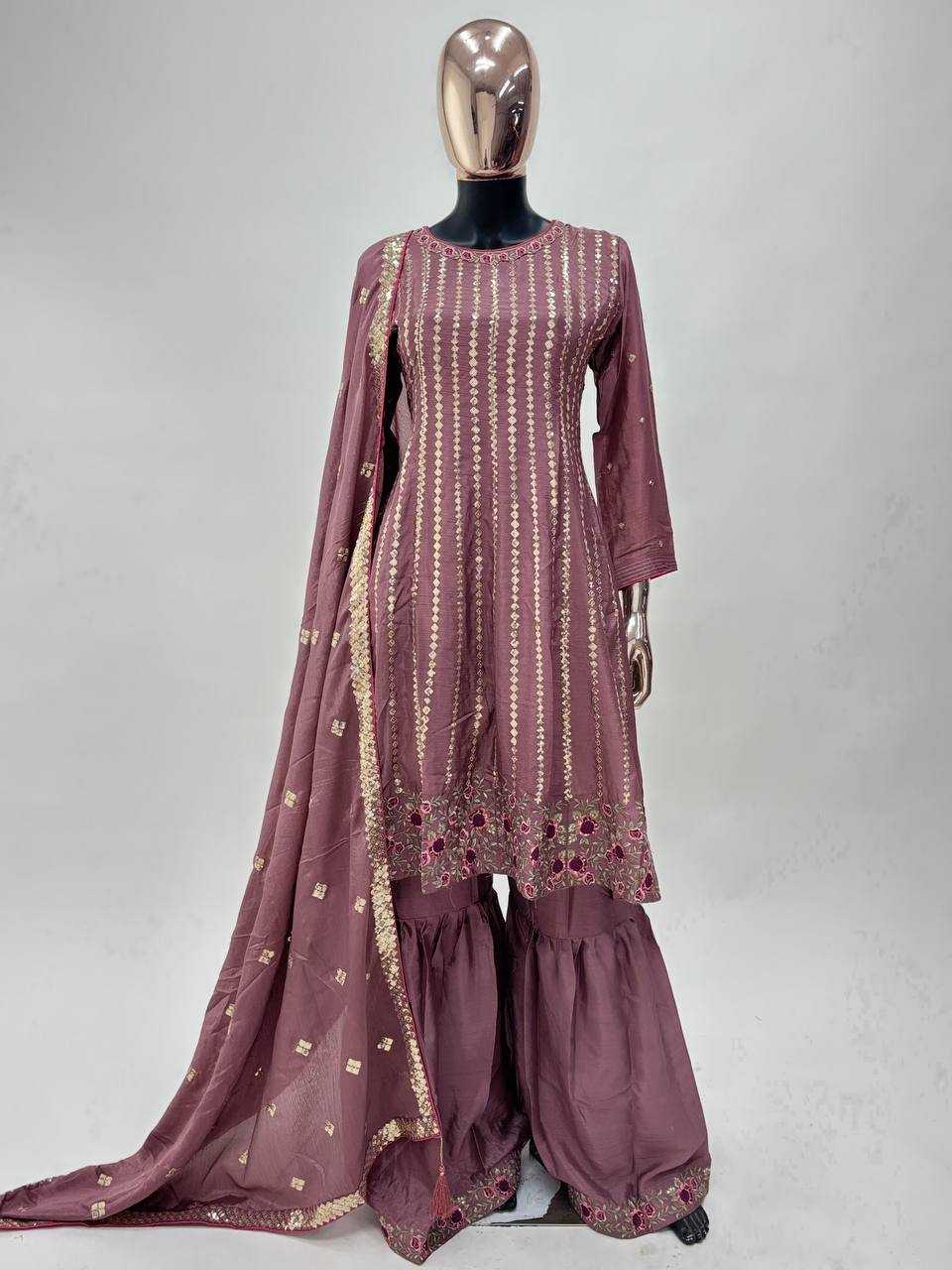 Ynf Chinon KESH546 1224 Suits & Dresses Wholesale Embroidery Suits Palazzo Suit Manufacturer