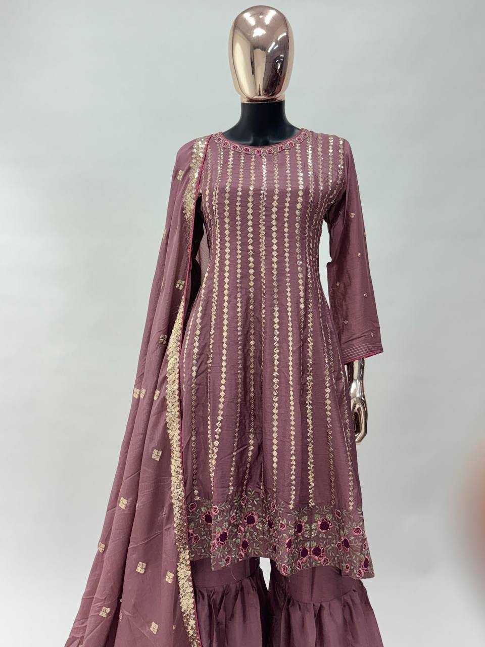 Ynf Chinon KESH546 1224 Suits & Dresses Wholesale Embroidery Suits Palazzo Suit Manufacturer