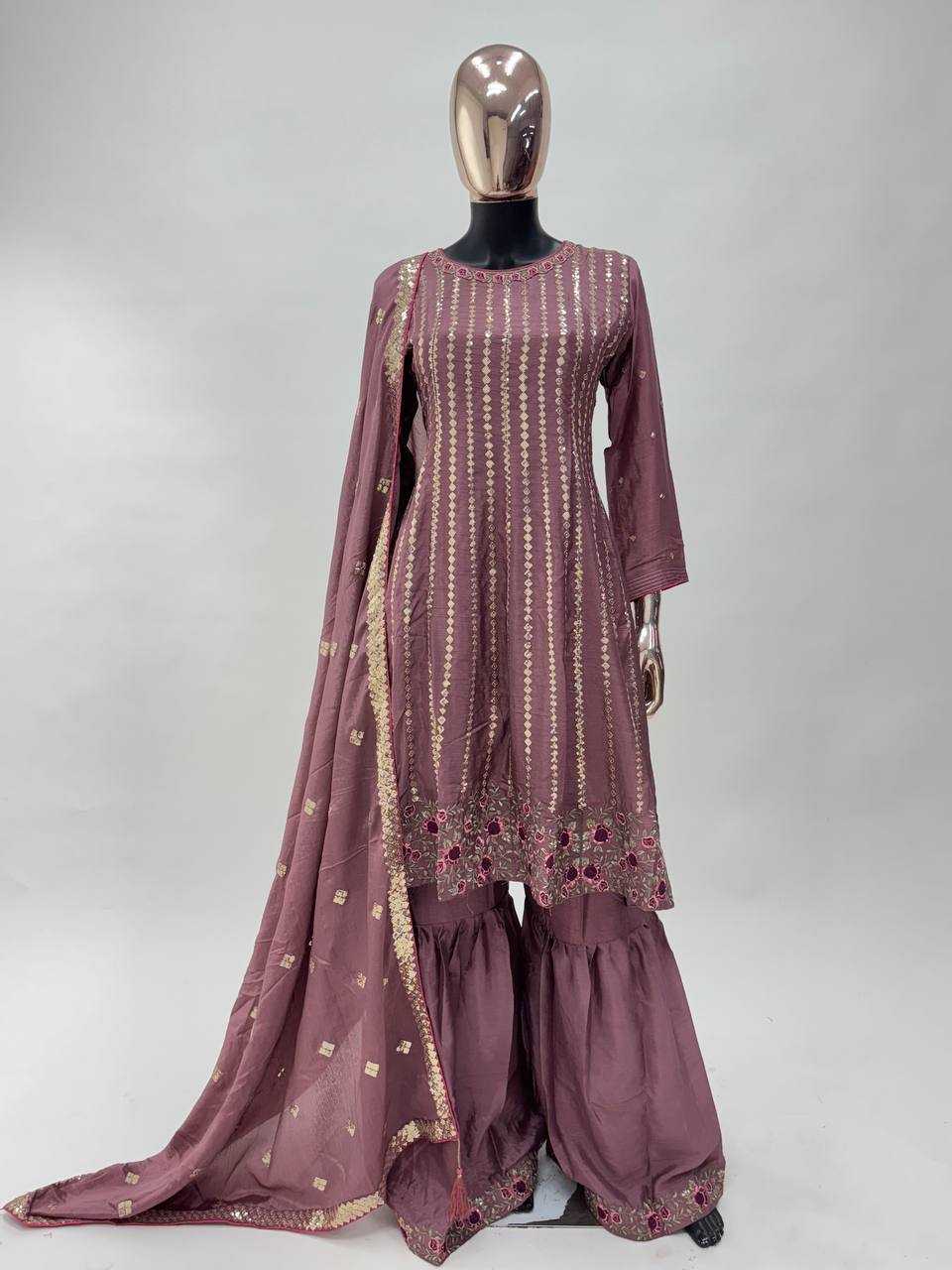 Ynf Chinon KESH546 1224 Suits & Dresses Wholesale Embroidery Suits Palazzo Suit Manufacturer