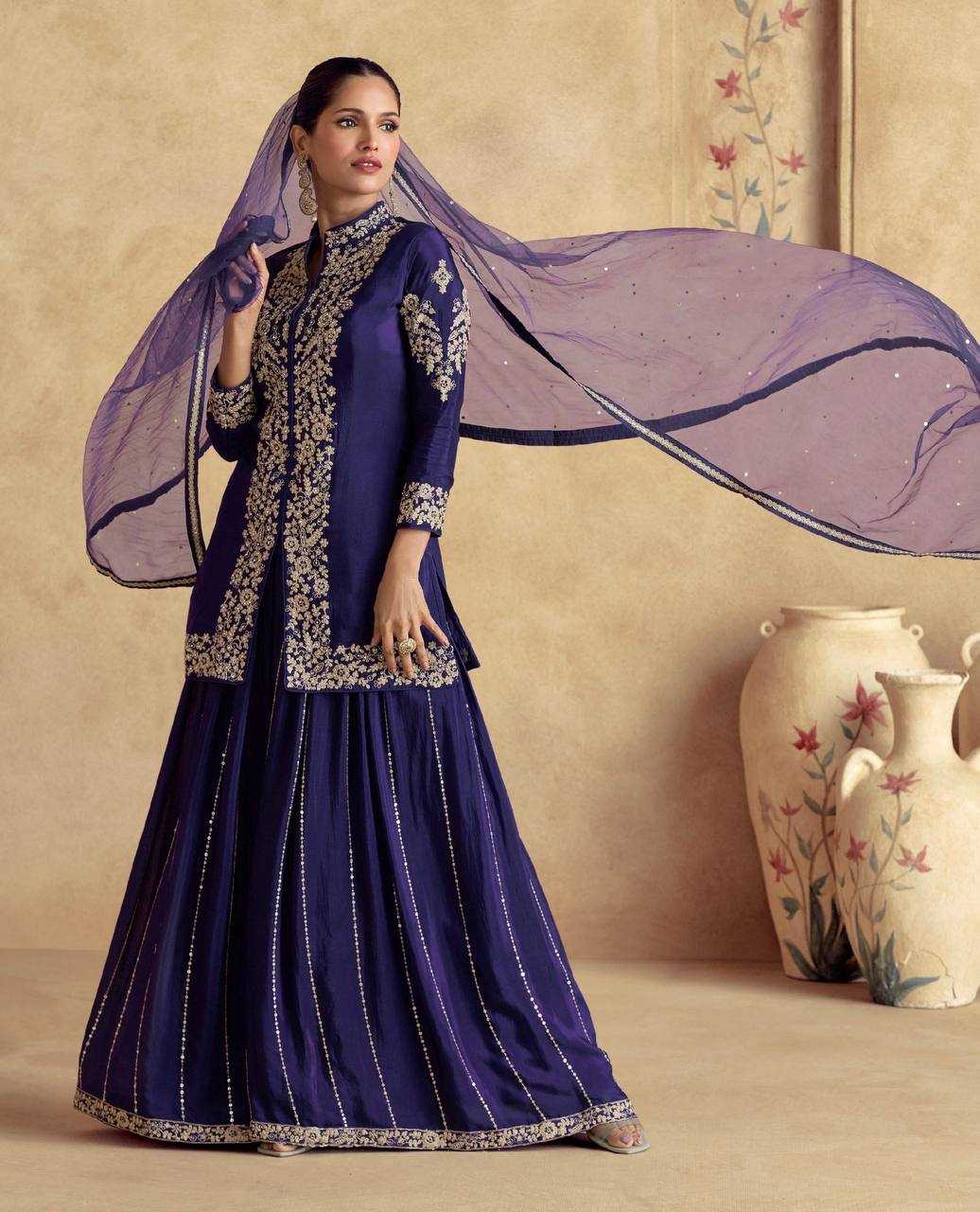 Ynf Chinon KESH546 1245 Suits & Dresses Wholesale Sharara Salwar Suits Embroidery Suits Manufacturer