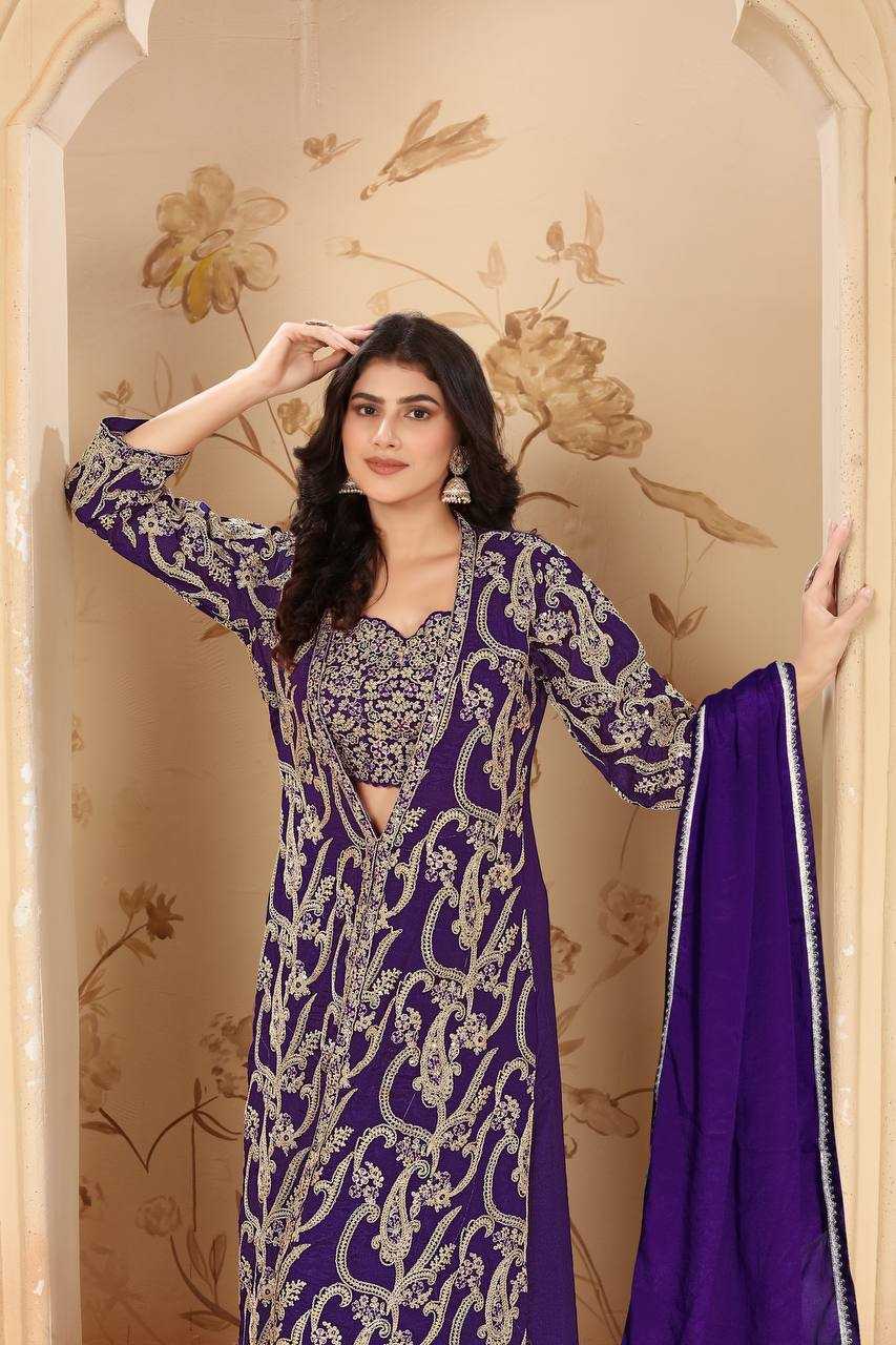 Ynf Chinon KESH546 1248 Suits & Dresses Wholesale Indo Western Dresses Embroidery Suits Manufacturer