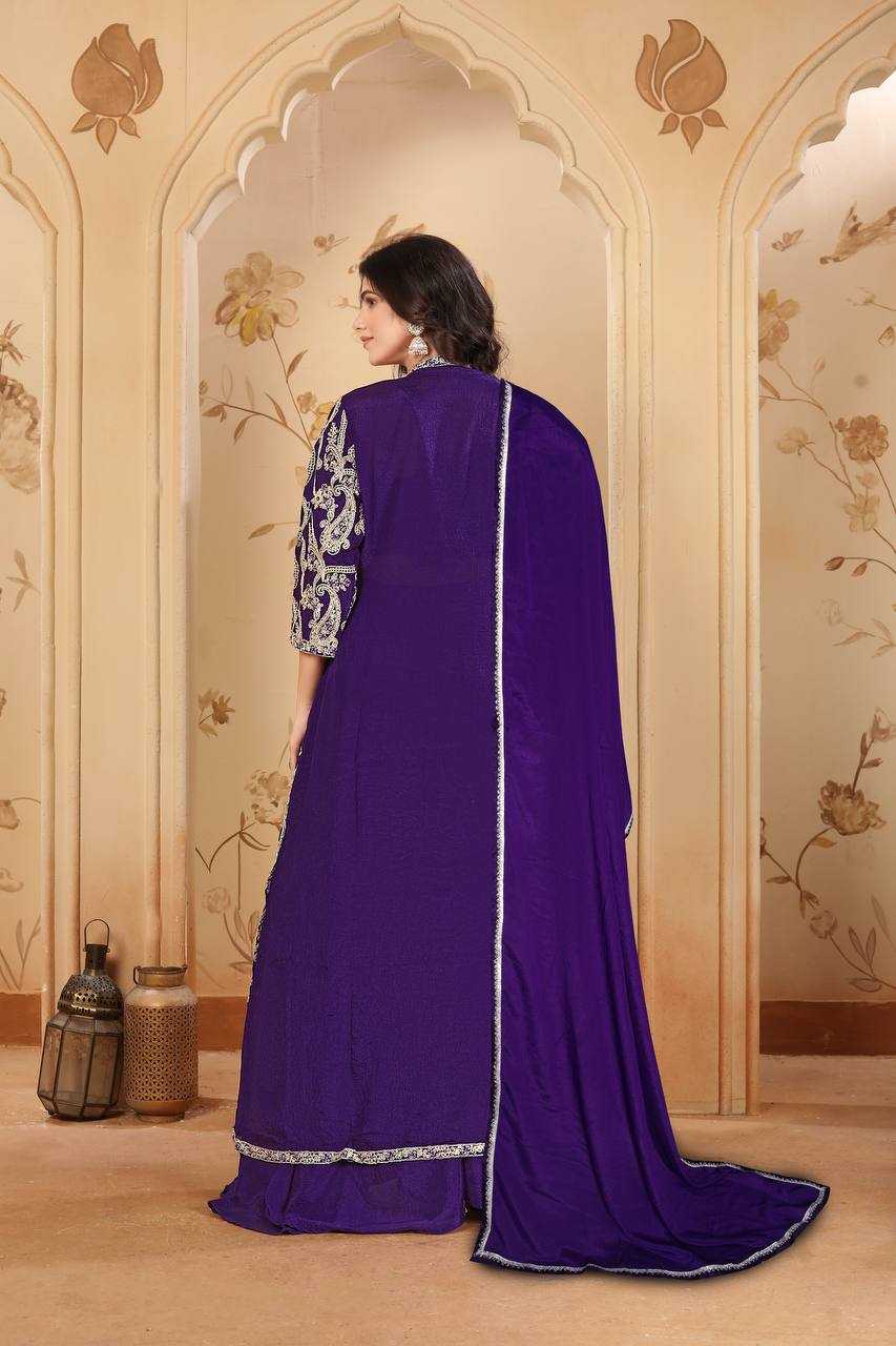 Ynf Chinon KESH546 1248 Suits & Dresses Wholesale Indo Western Dresses Embroidery Suits Manufacturer