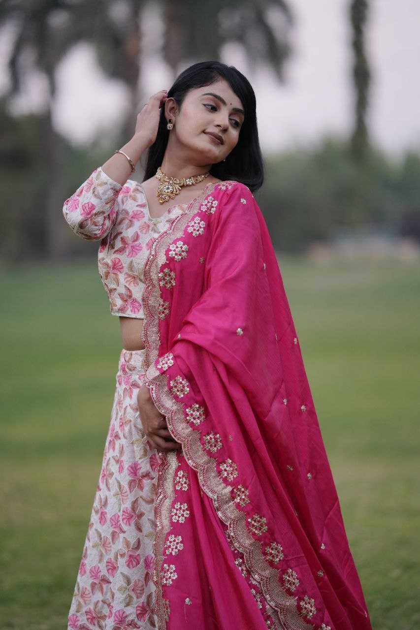 Ynf Chinon RIN133 006 Lehengas Wholesale Fancy Lehenga Embroidered Lehenga Zari Work Lehenga Sequins Lehenga Manufacturer