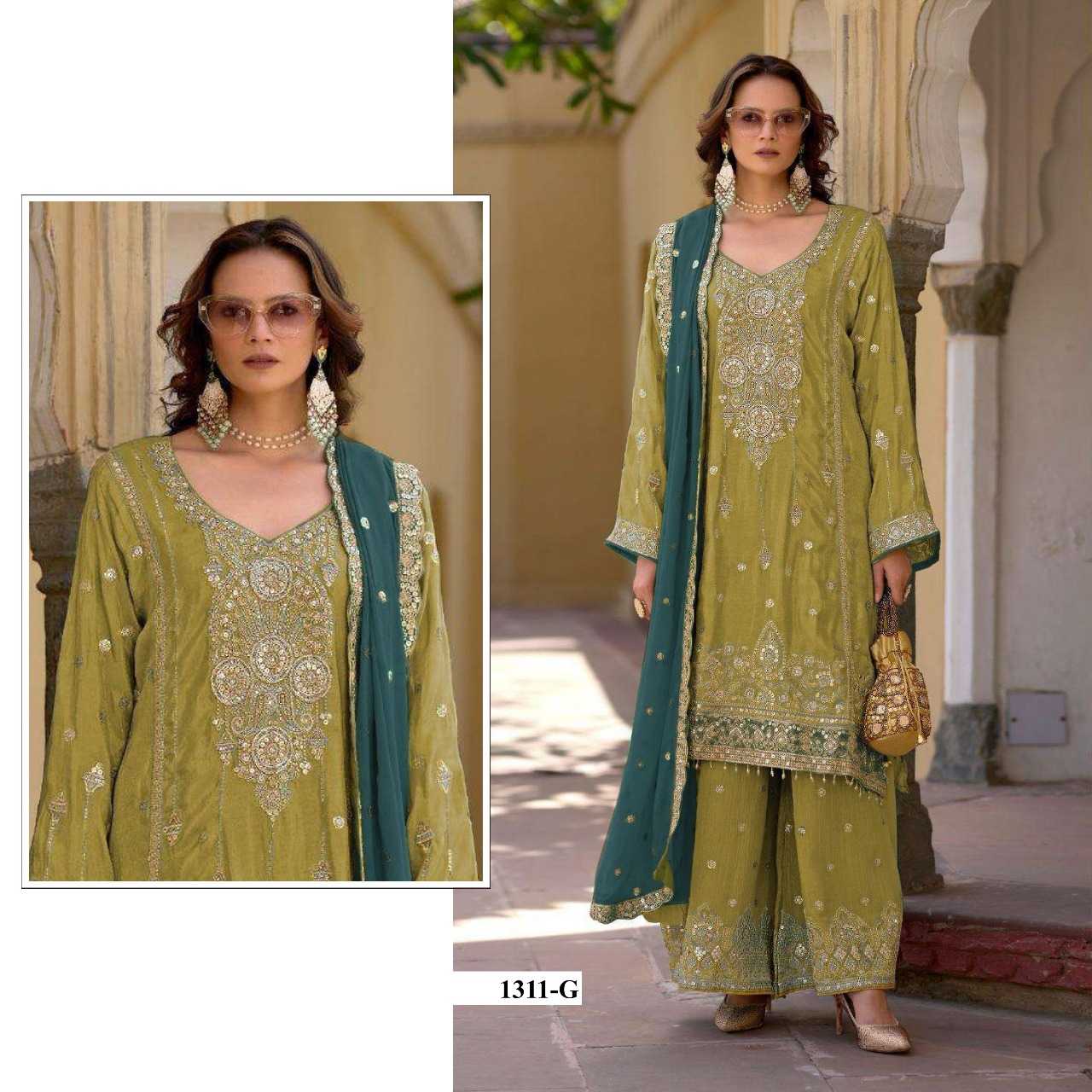 Ynf Chinon RIN197 4878 Suits & Dresses Wholesale Embroidery Suits Party wear suits Designer Suits Manufacturer
