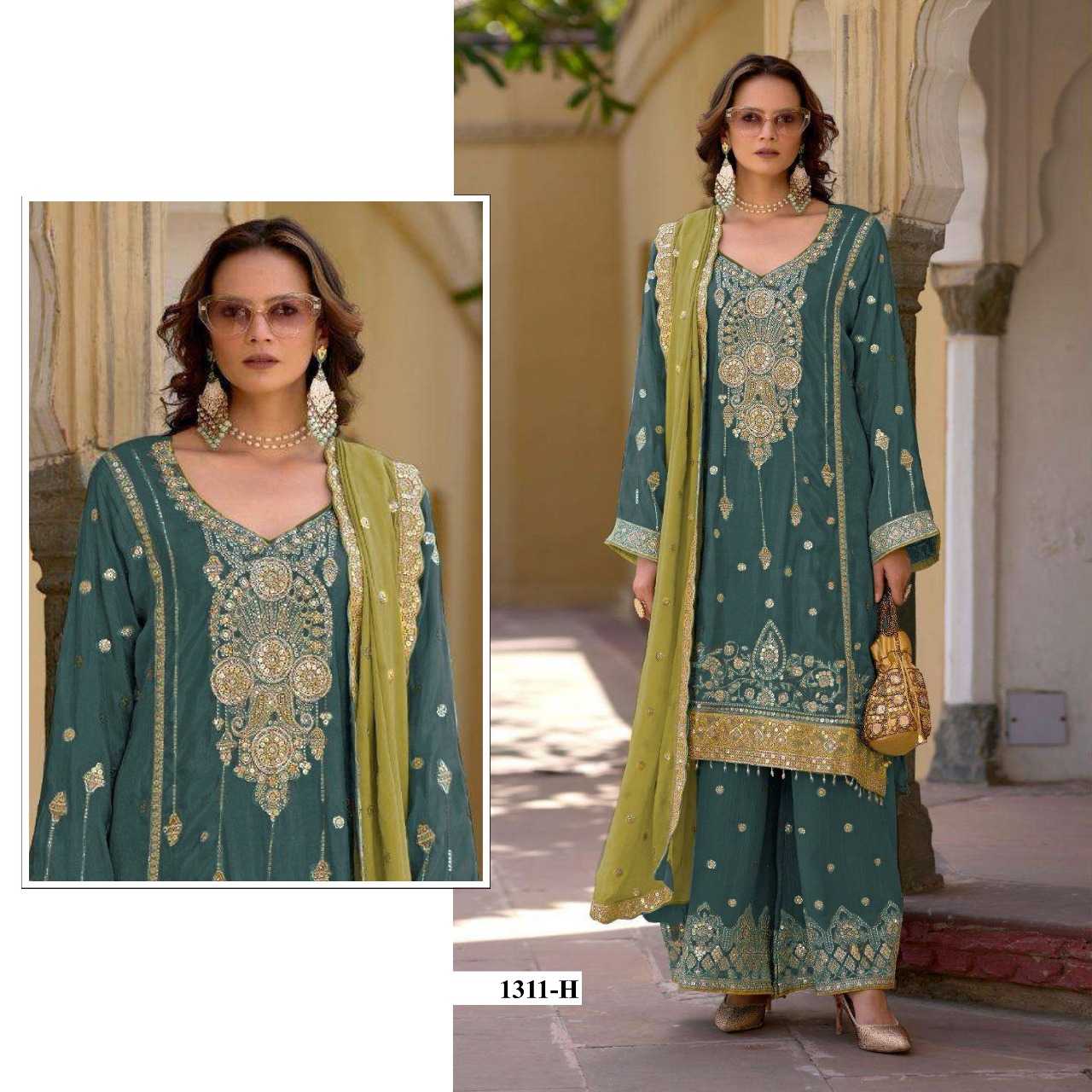 Ynf Chinon RIN197 4878 Suits & Dresses Wholesale Embroidery Suits Party wear suits Designer Suits Manufacturer