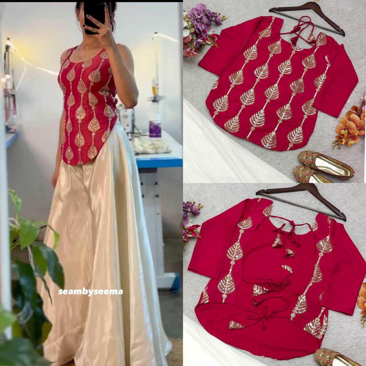Ynf Chinon Silk KESH506 1209 Suits & Dresses Wholesale Embroidery Suits Palazzo Suit Manufacturer
