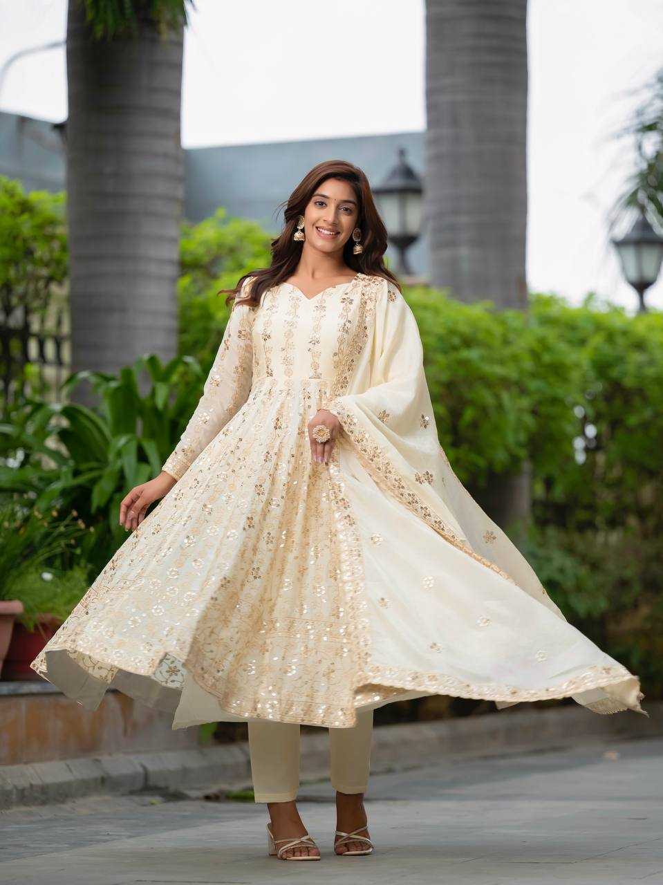 Ynf Chinon Silk KESH528 454 Suits & Dresses Wedding Collections Festive Collections Wholesale Embroidery Suits Ladies Silk Suit Anarkali Suits Manufacturer