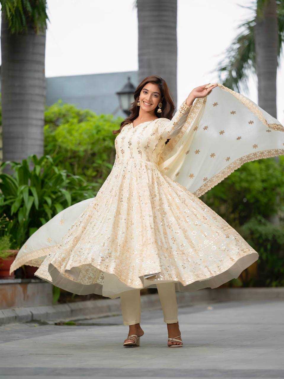 Ynf Chinon Silk KESH528 454 Suits & Dresses Wedding Collections Festive Collections Wholesale Embroidery Suits Ladies Silk Suit Anarkali Suits Manufacturer