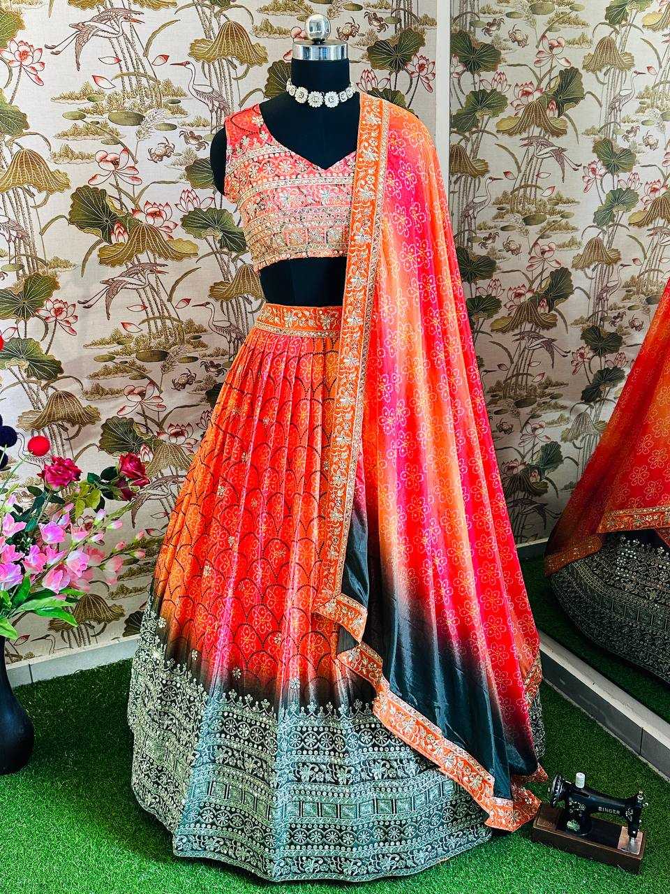 Ynf Chinon Silk KESH533 5020 Lehengas Wholesale Fancy Lehenga Embroidered Lehenga Sequins Lehenga Manufacturer