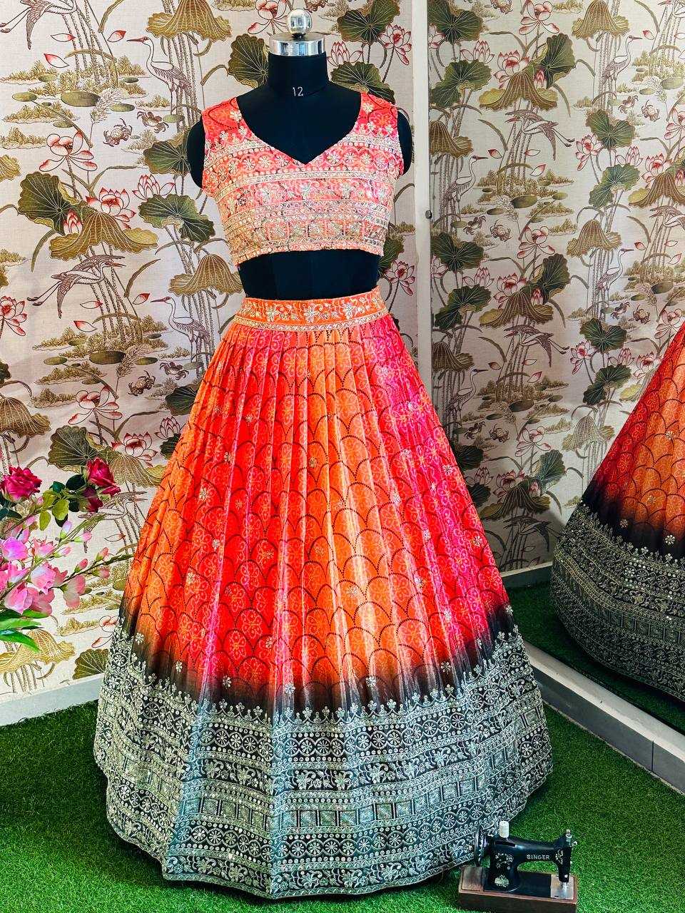 Ynf Chinon Silk KESH533 5020 Lehengas Wholesale Fancy Lehenga Embroidered Lehenga Sequins Lehenga Manufacturer