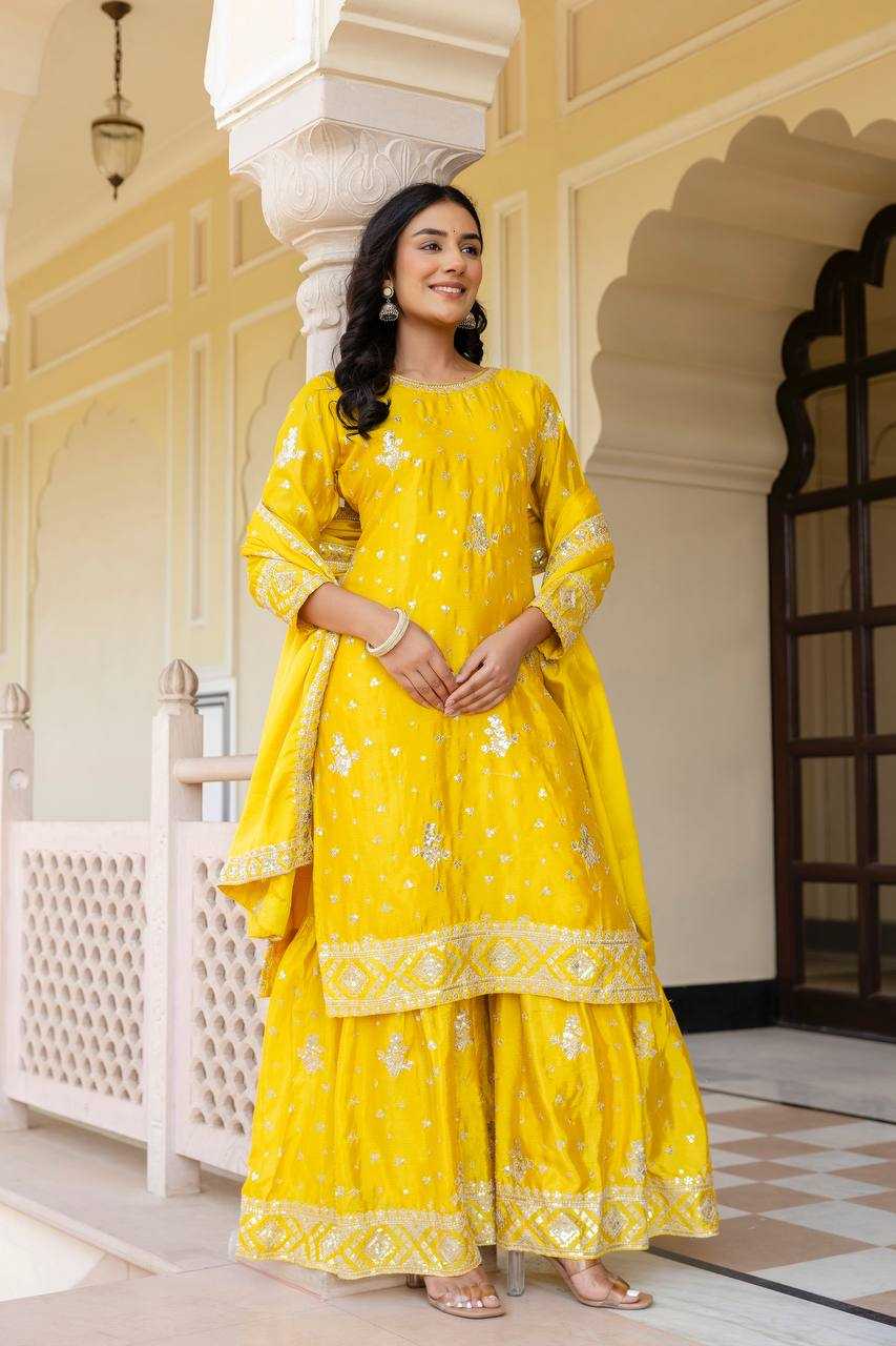 Ynf Chinon Silk KESH533 5066 Suits & Dresses Wholesale Sharara Salwar Suits Embroidery Suits Party Wear Dresses Manufacturer