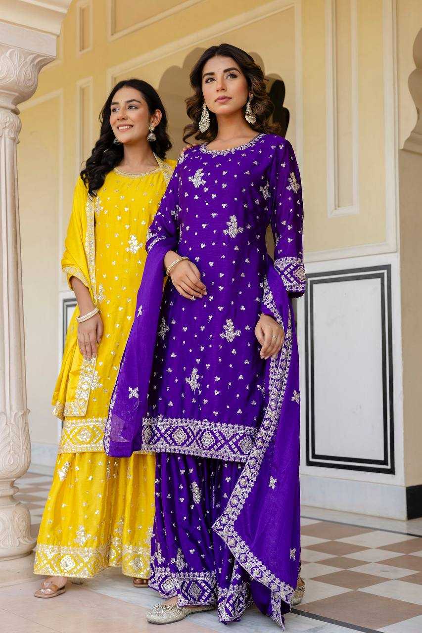 Ynf Chinon Silk KESH533 5066 Suits & Dresses Wholesale Sharara Salwar Suits Embroidery Suits Party Wear Dresses Manufacturer