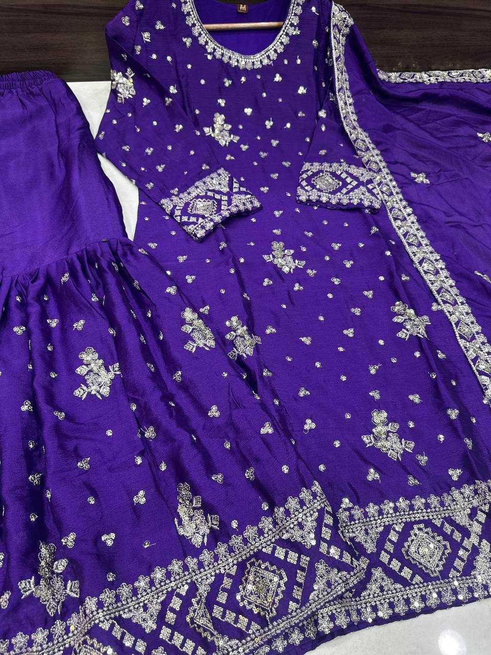 Ynf Chinon Silk KESH533 5066 Suits & Dresses Wholesale Sharara Salwar Suits Embroidery Suits Party Wear Dresses Manufacturer