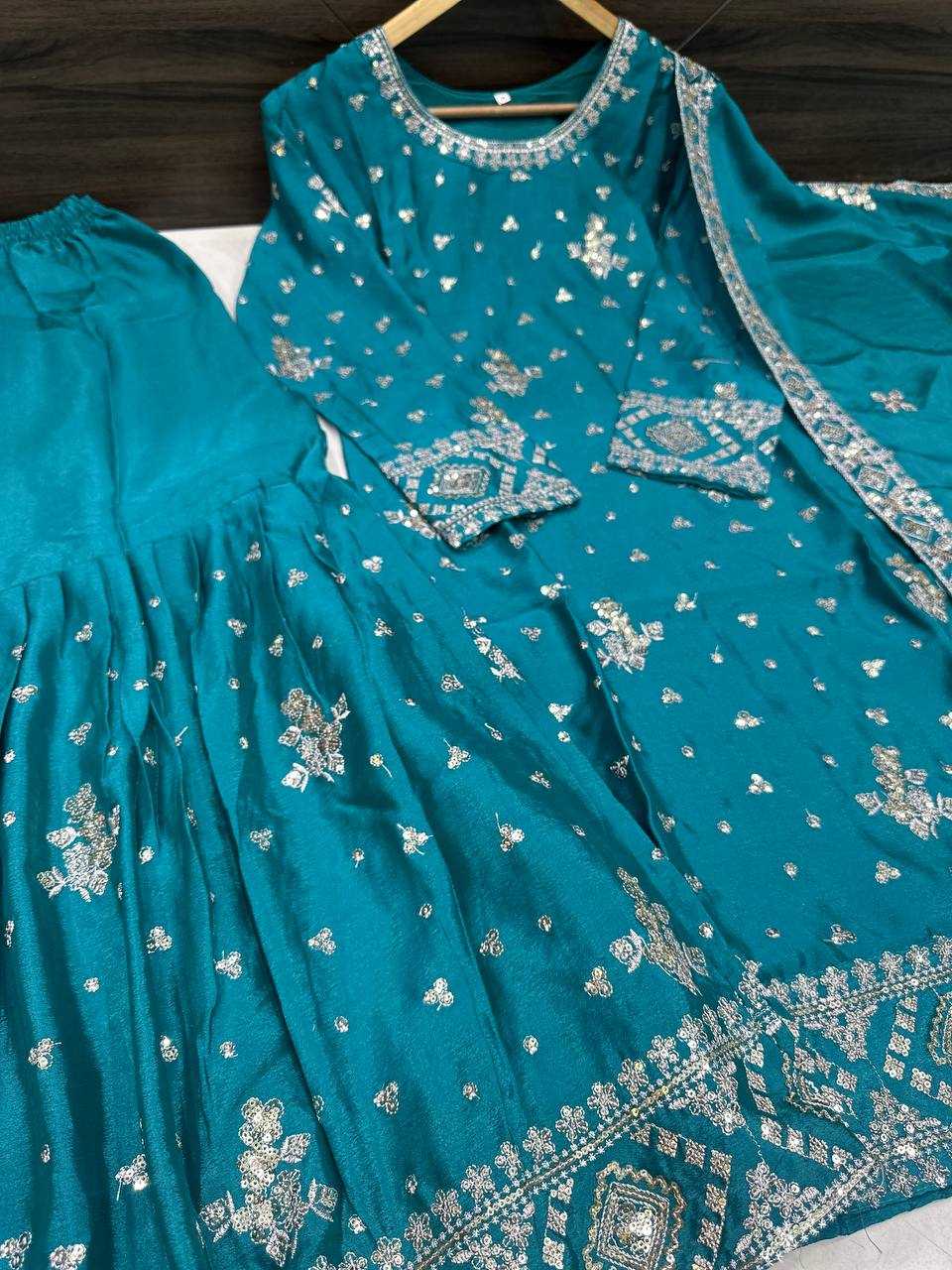 Ynf Chinon Silk KESH533 5066 Suits & Dresses Wholesale Sharara Salwar Suits Embroidery Suits Party Wear Dresses Manufacturer