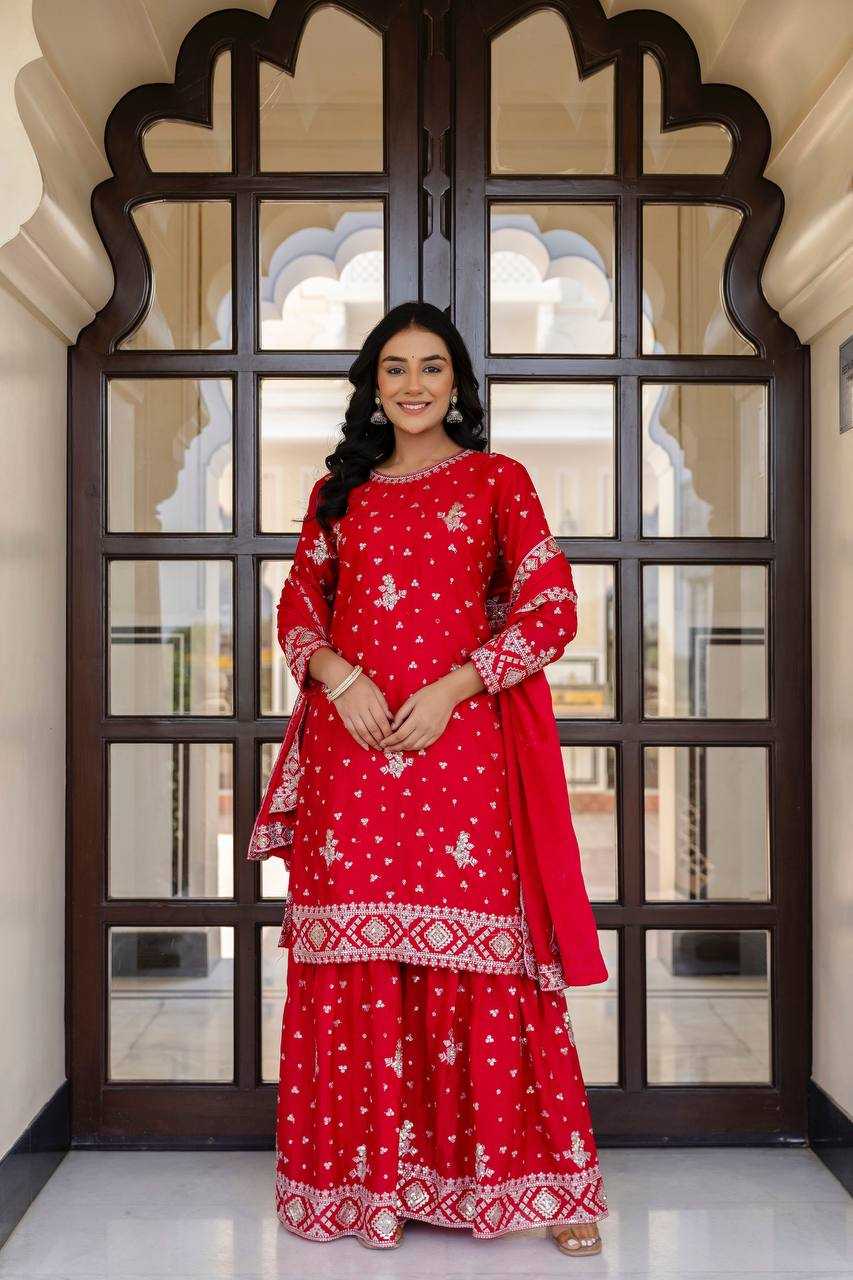 Ynf Chinon Silk KESH533 5066 Suits & Dresses Wholesale Sharara Salwar Suits Embroidery Suits Party Wear Dresses Manufacturer
