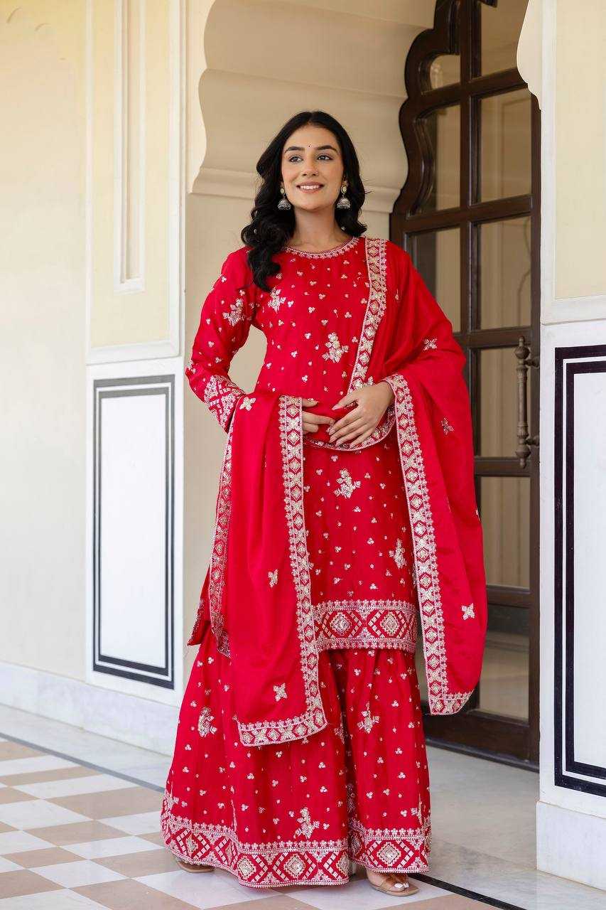 Ynf Chinon Silk KESH533 5066 Suits & Dresses Wholesale Sharara Salwar Suits Embroidery Suits Party Wear Dresses Manufacturer