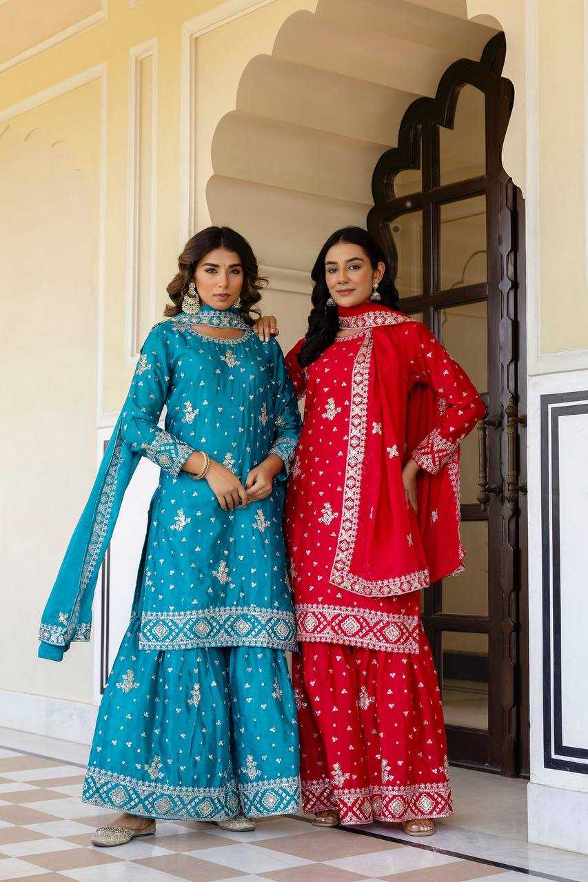 Ynf Chinon Silk KESH533 5066 Suits & Dresses Wholesale Sharara Salwar Suits Embroidery Suits Party Wear Dresses Manufacturer