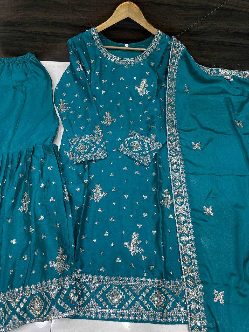 Ynf Chinon Silk KESH533 5066 Suits & Dresses Wholesale Sharara Salwar Suits Embroidery Suits Party Wear Dresses Manufacturer