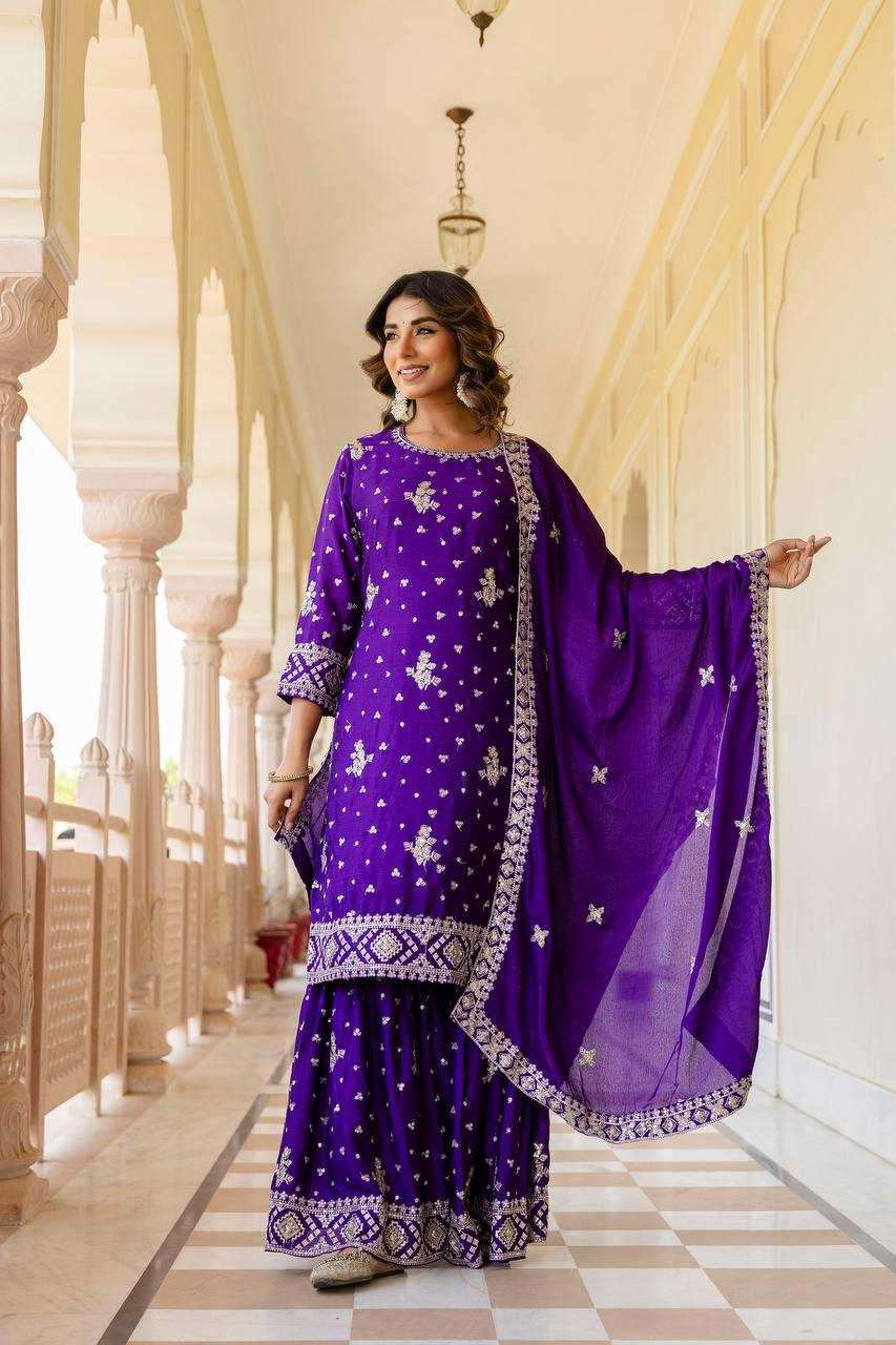 Ynf Chinon Silk KESH533 5066 Suits & Dresses Wholesale Sharara Salwar Suits Embroidery Suits Party Wear Dresses Manufacturer