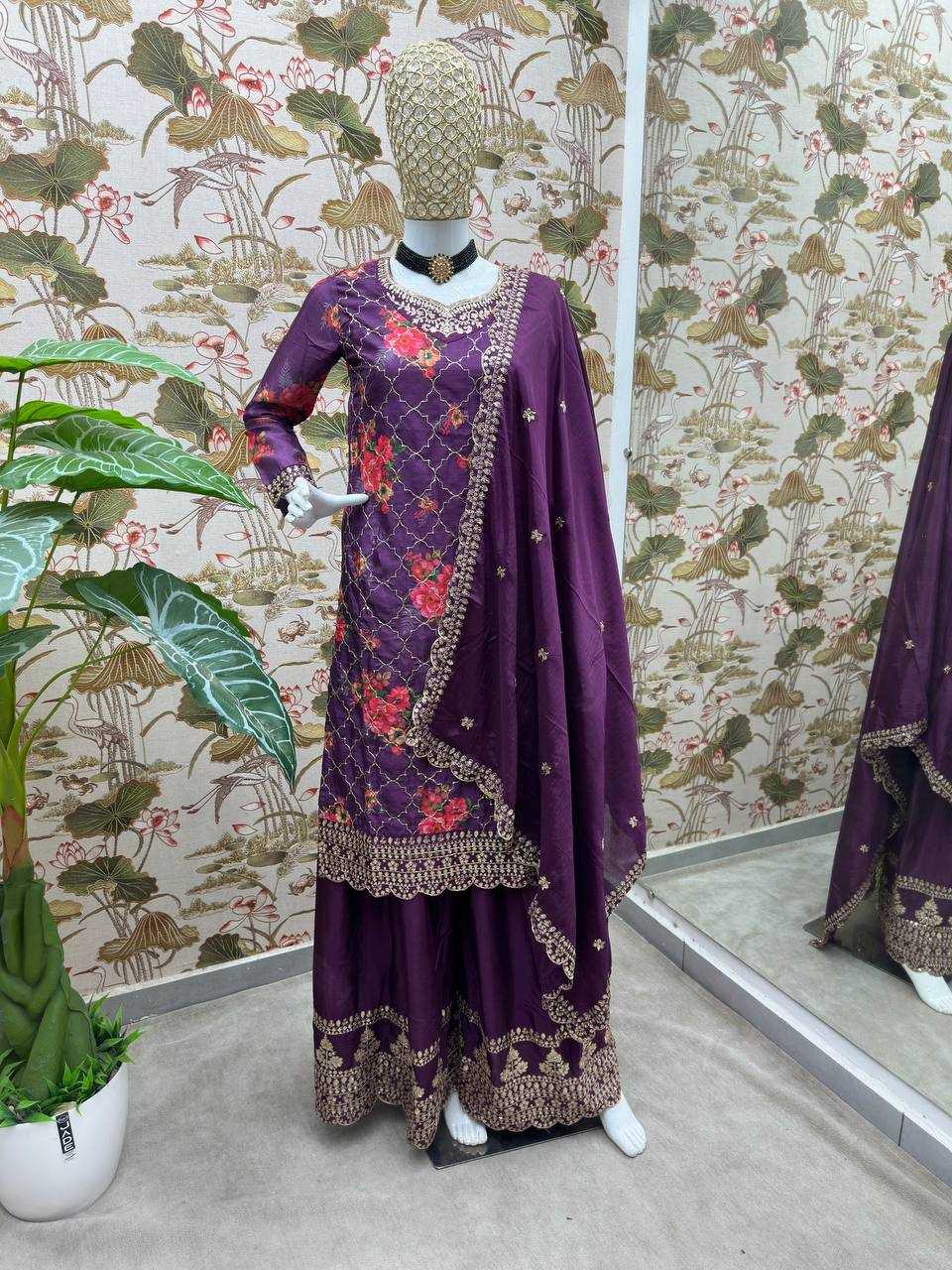 Ynf Chinon Silk KESH533 5085 Suits & Dresses Wholesale Ladies Suits Embroidery Suits Party Wear Dresses Manufacturer
