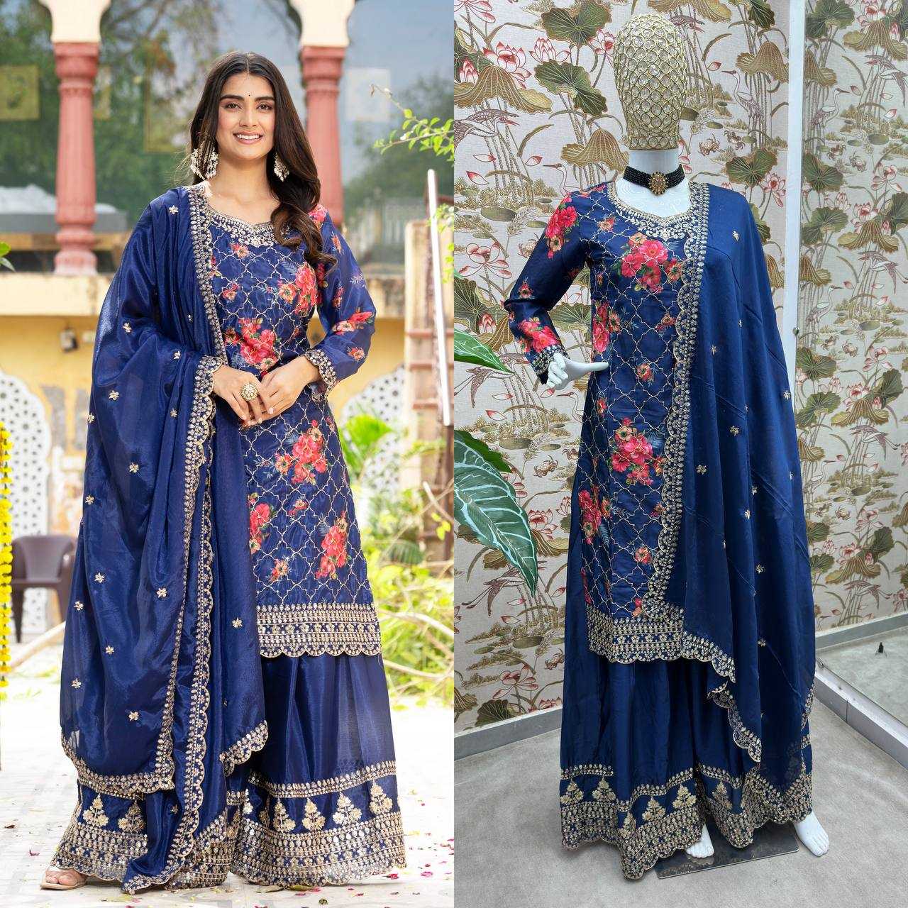 Ynf Chinon Silk KESH533 5085 Suits & Dresses Wholesale Ladies Suits Embroidery Suits Party Wear Dresses Manufacturer