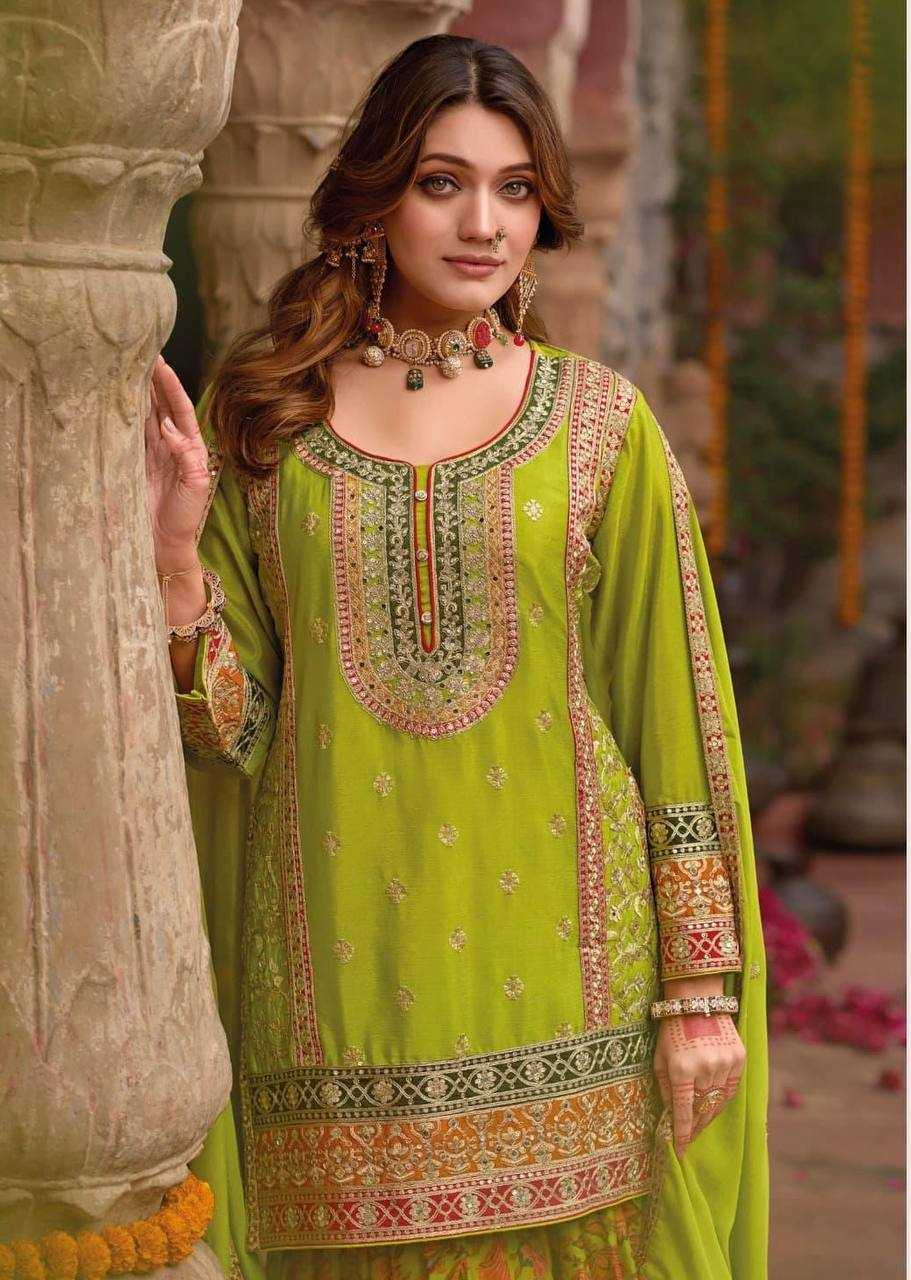 Ynf Chinon Silk RIN197 4909 Suits & Dresses Wholesale Embroidery Suits Party wear suits Designer Suits Manufacturer