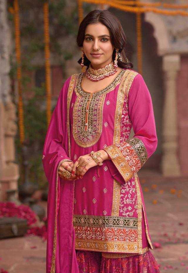 Ynf Chinon Silk RIN197 4909 Suits & Dresses Wholesale Embroidery Suits Party wear suits Designer Suits Manufacturer
