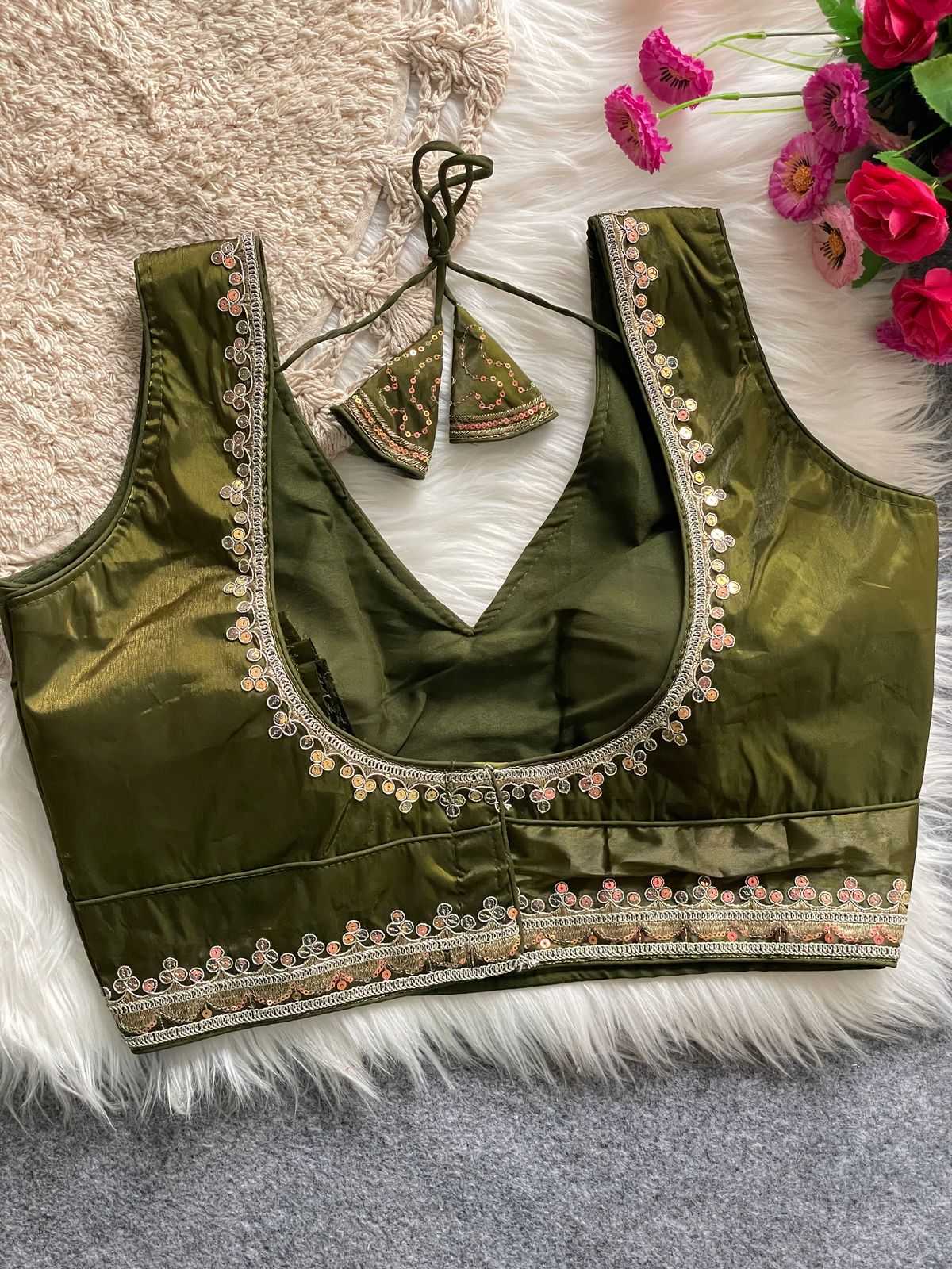 Ynf Cotton KESH426 SILA Readymade Blouses Wholesale Blouse Sequence Embroidery Blouse Designer Blouse Manufacturer