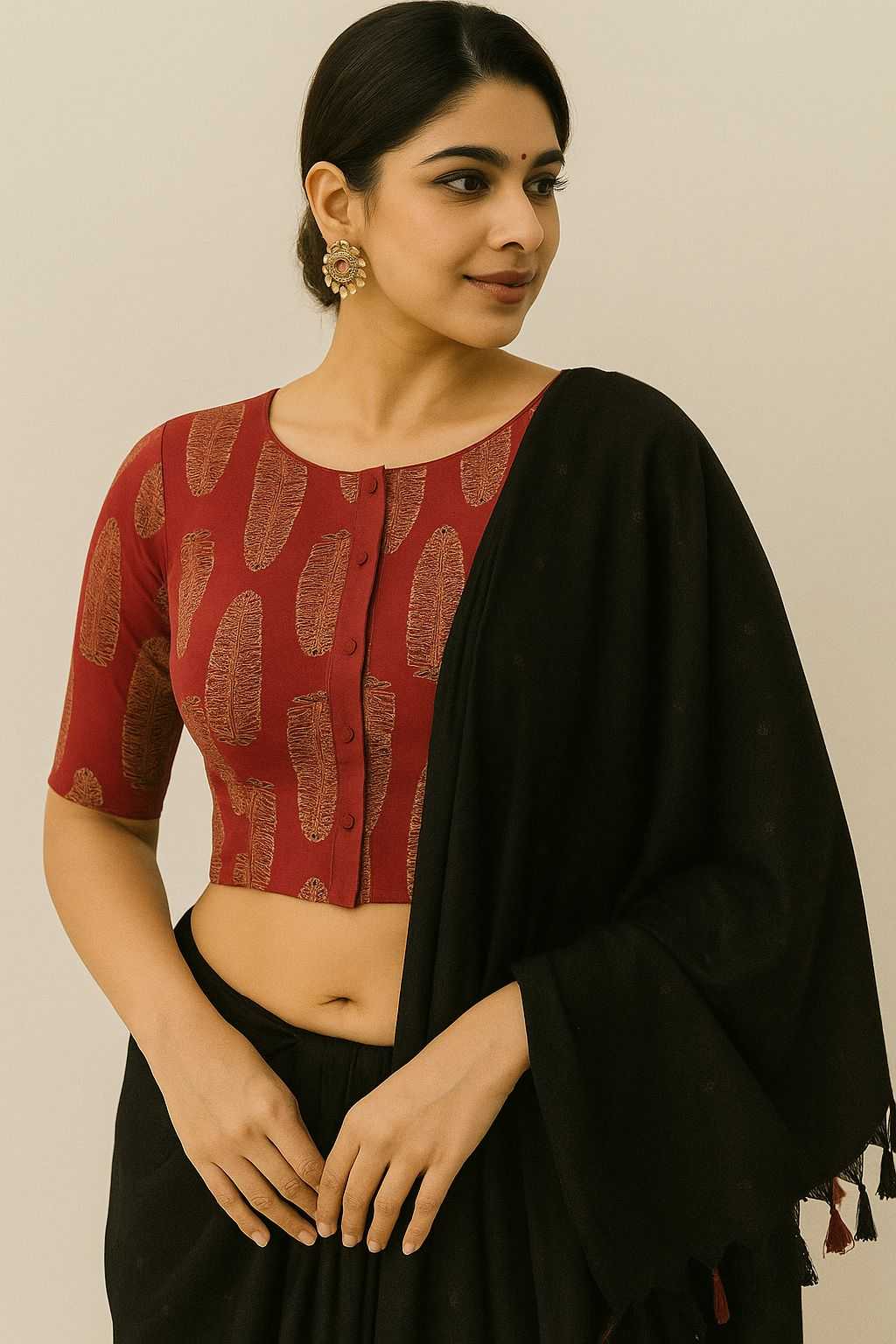 Ynf Cotton KESH437 JUMIA Readymade Blouses Wholesale Printed Blouse Designer Blouse Cotton Blouse Manufacturer