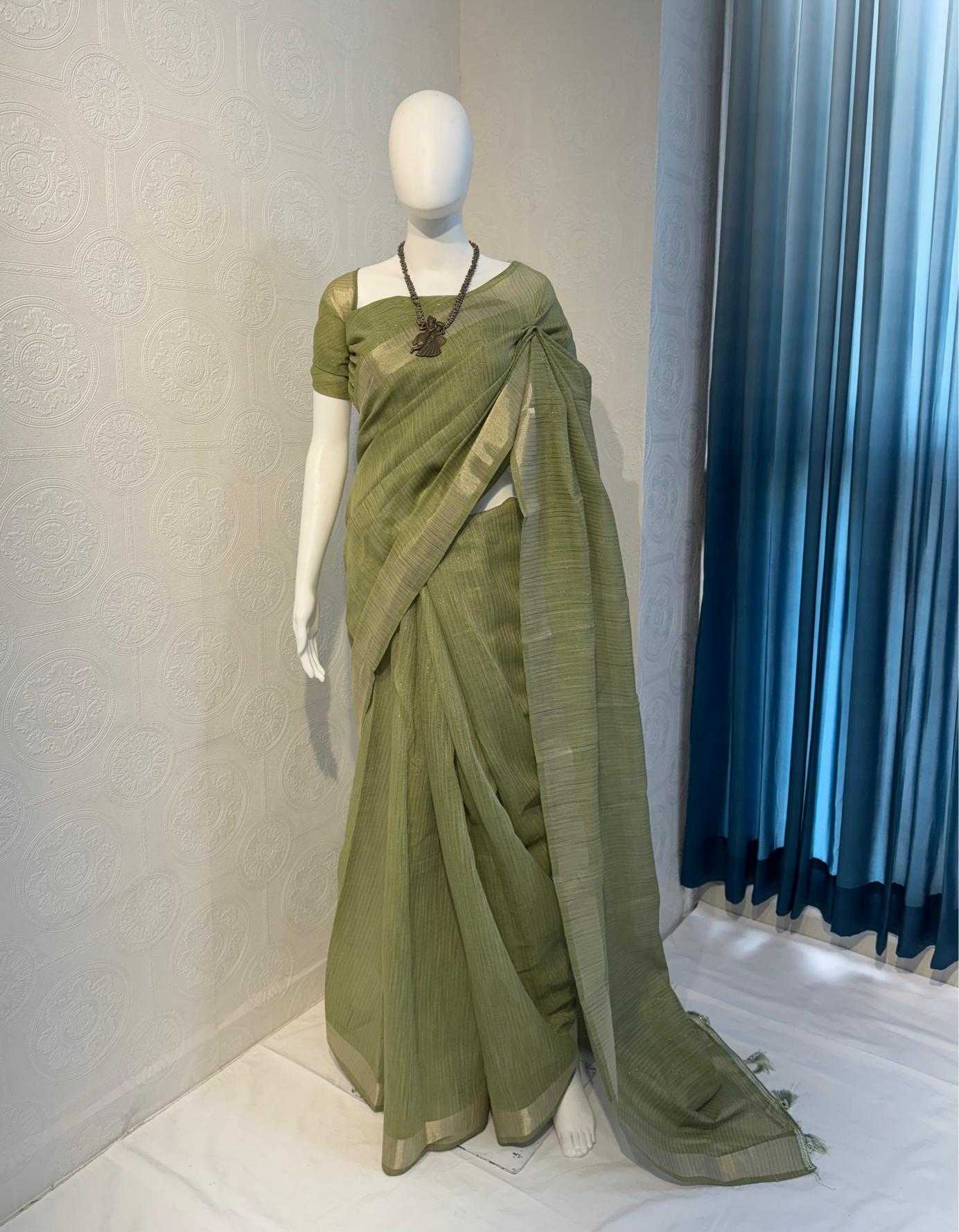 Ynf Cotton RIN118 KACHEDU Sarees Wholesale Designer Sarees Cotton Linen Sarees Zari Border Sarees Manufacturer