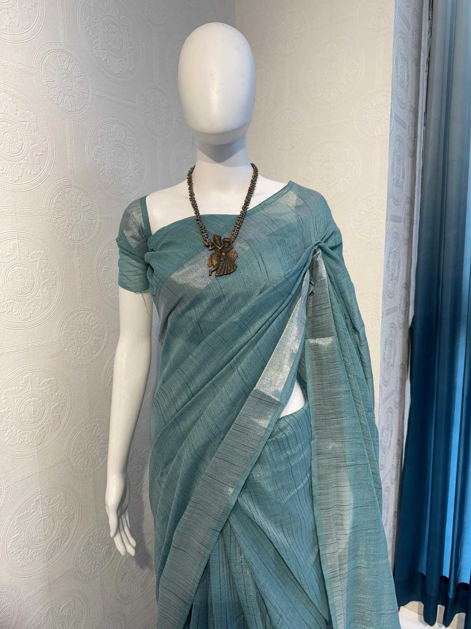 Ynf Cotton RIN118 KACHEDU Sarees Wholesale Designer Sarees Cotton Linen Sarees Zari Border Sarees Manufacturer