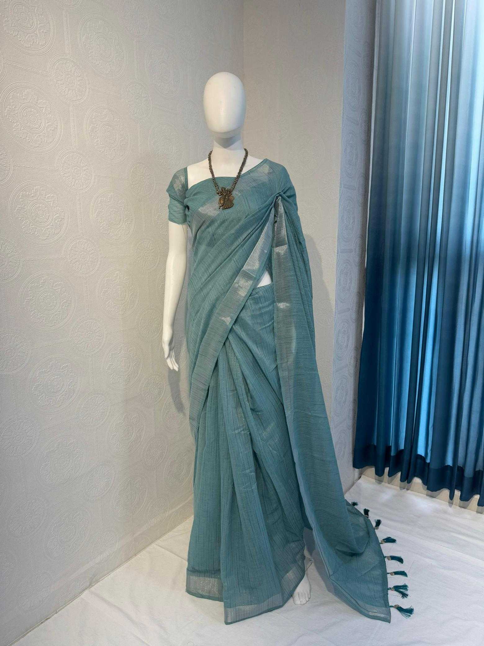 Ynf Cotton RIN118 KACHEDU Sarees Wholesale Designer Sarees Cotton Linen Sarees Zari Border Sarees Manufacturer