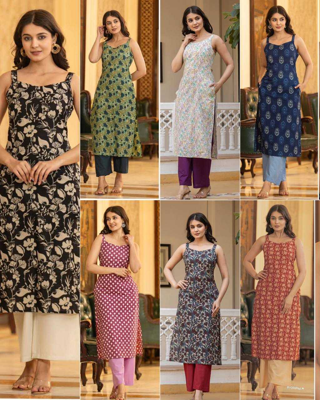 Ynf Cotton RIN125 Blush 3.0 Kurti Wholesale Printed Kurtis Sleeveless Kurtis Manufacturer