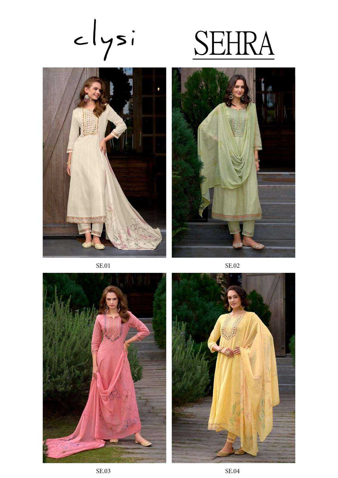 Ynf Cotton RIN190 Clysi-Sehra Setwise Collections Wholesale Kurtis Catalogs Manufacturer