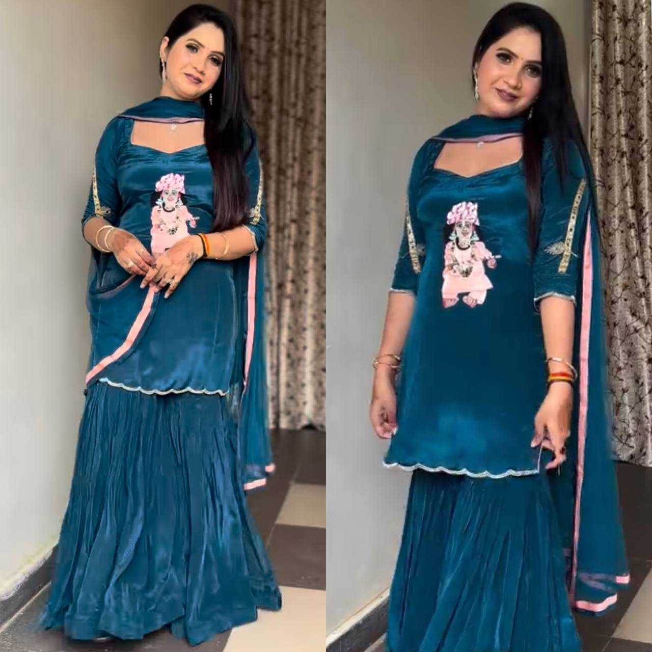 Ynf Crepe KESH528 456 Suits & Dresses Wedding Collections Festive Collections Wholesale Sharara Salwar Suits Embroidery Suits Wedding Outfits Manufacturer