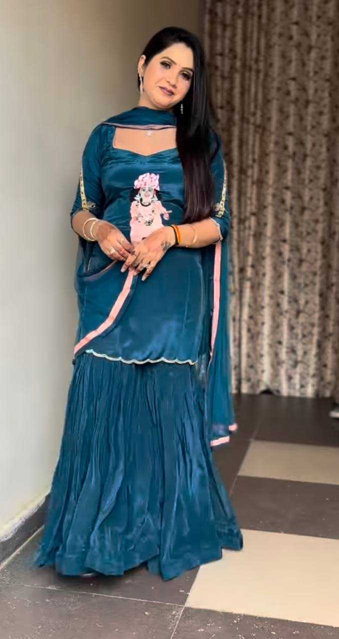 Ynf Crepe KESH528 456 Suits & Dresses Wedding Collections Festive Collections Wholesale Sharara Salwar Suits Embroidery Suits Wedding Outfits Manufacturer