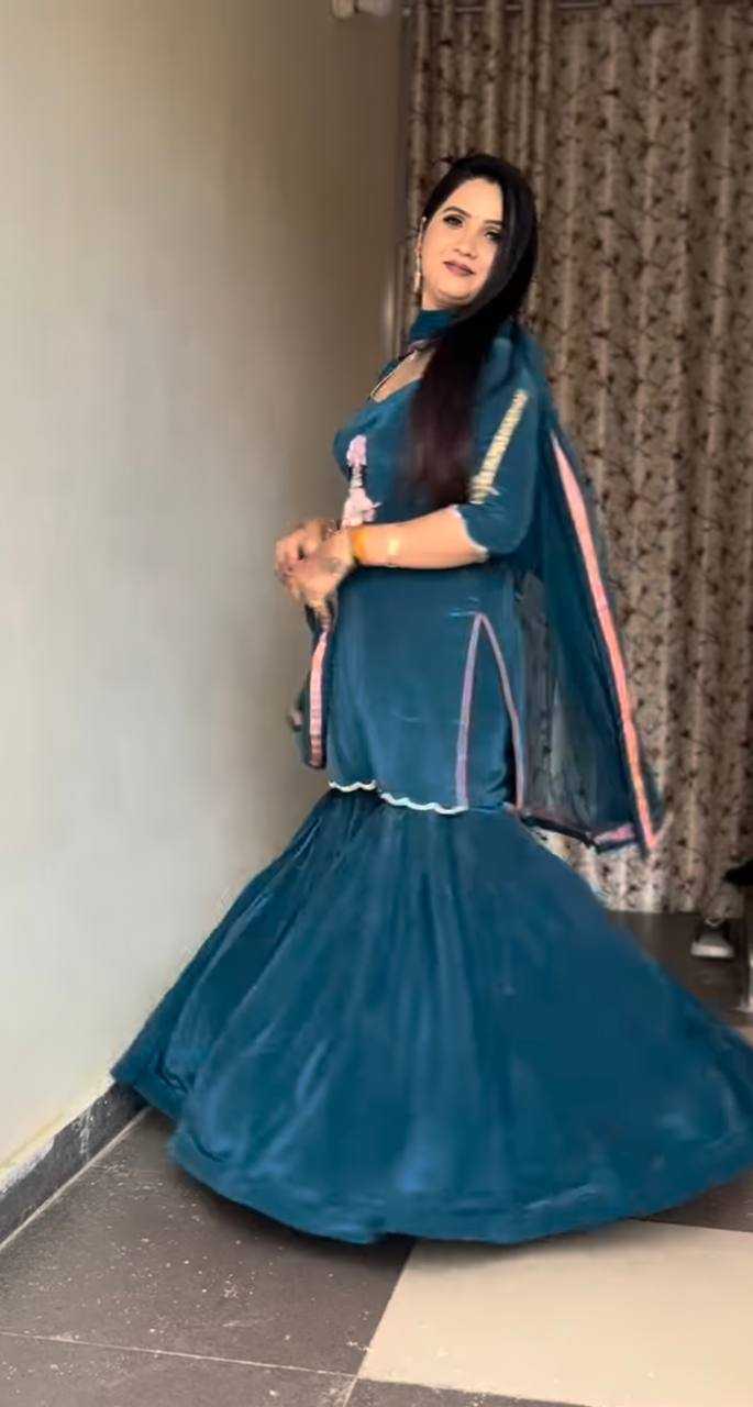 Ynf Crepe KESH528 456 Suits & Dresses Wedding Collections Festive Collections Wholesale Sharara Salwar Suits Embroidery Suits Wedding Outfits Manufacturer