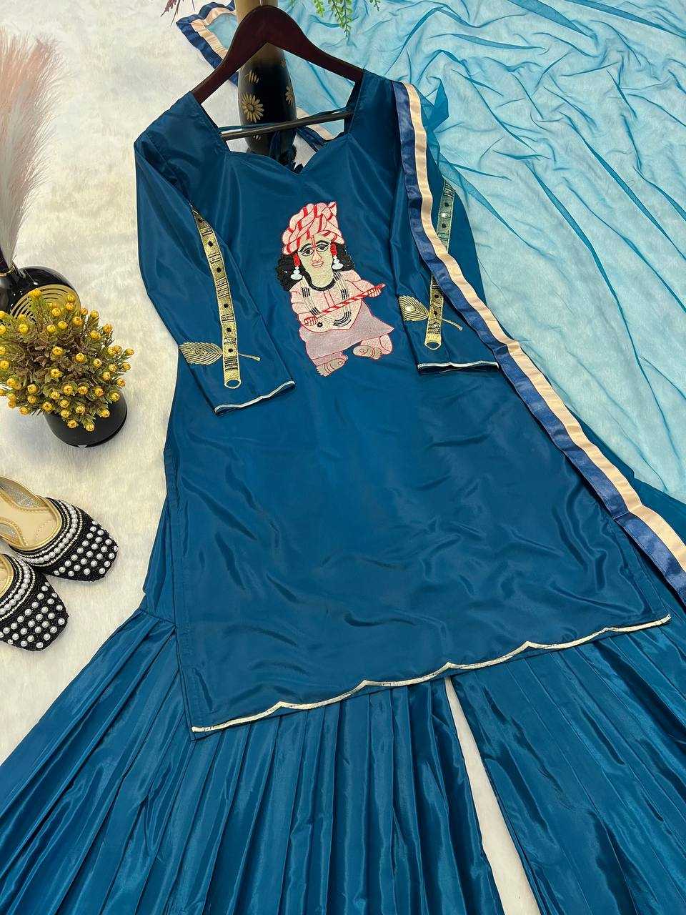 Ynf Crepe KESH528 456 Suits & Dresses Wedding Collections Festive Collections Wholesale Sharara Salwar Suits Embroidery Suits Wedding Outfits Manufacturer