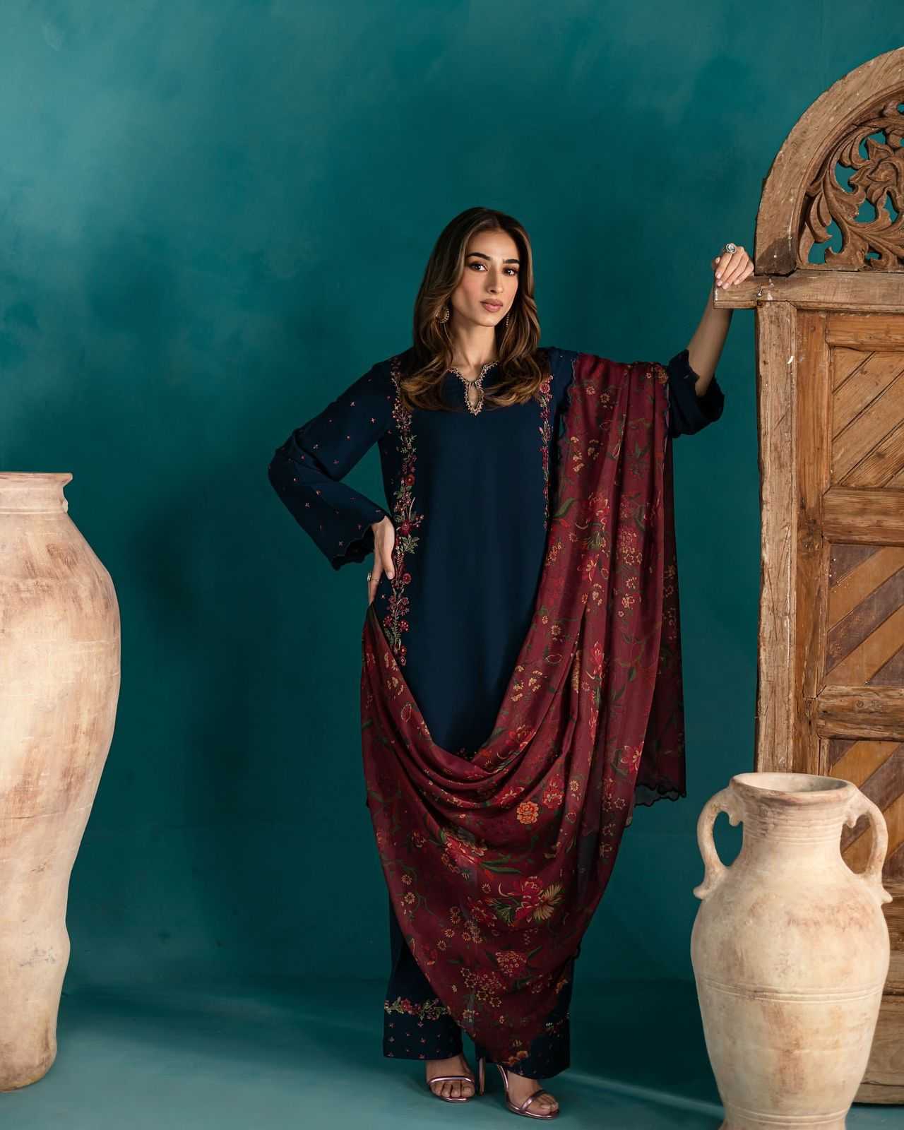Ynf Crepe RIN222 SALVAR Kurti Wholesale Party Wear Kurtis Designer Kurtis Embroidered Kurtis Manufacturer