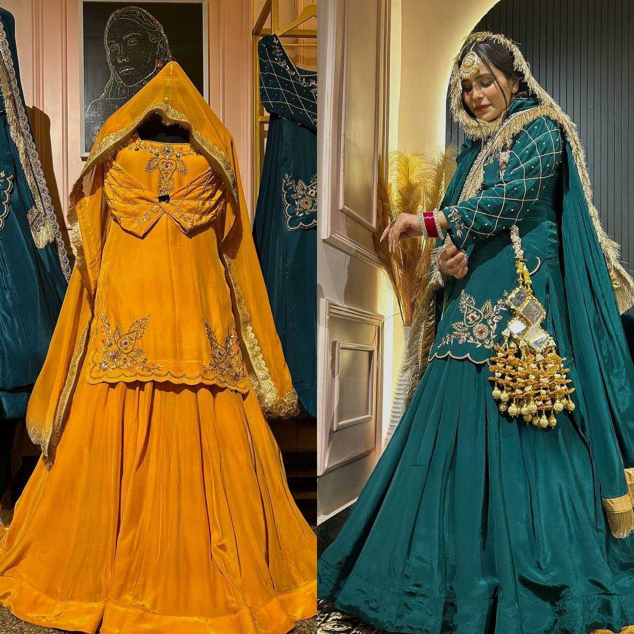 Ynf Crepe Silk KESH528 448 Suits & Dresses Wedding Collections Festive Collections Wholesale Embroidery Suits Ladies Silk Suit Zari Work Suit Manufacturer