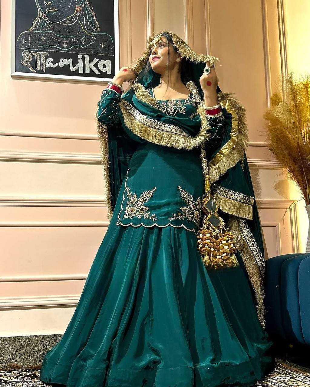 Ynf Crepe Silk KESH528 448 Suits & Dresses Wedding Collections Festive Collections Wholesale Embroidery Suits Ladies Silk Suit Zari Work Suit Manufacturer