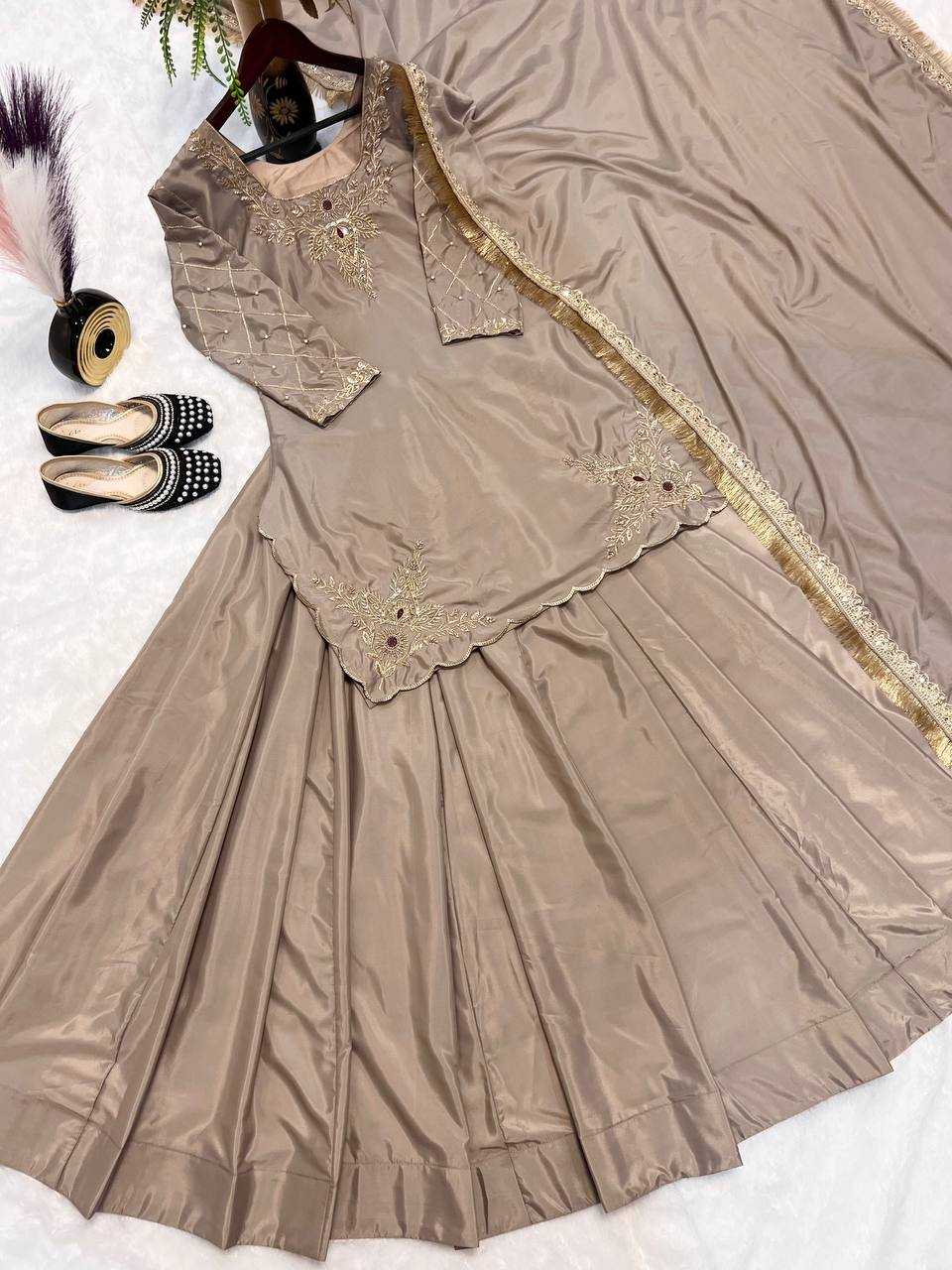 Ynf Crepe Silk KESH528 448 Suits & Dresses Wedding Collections Festive Collections Wholesale Embroidery Suits Ladies Silk Suit Zari Work Suit Manufacturer