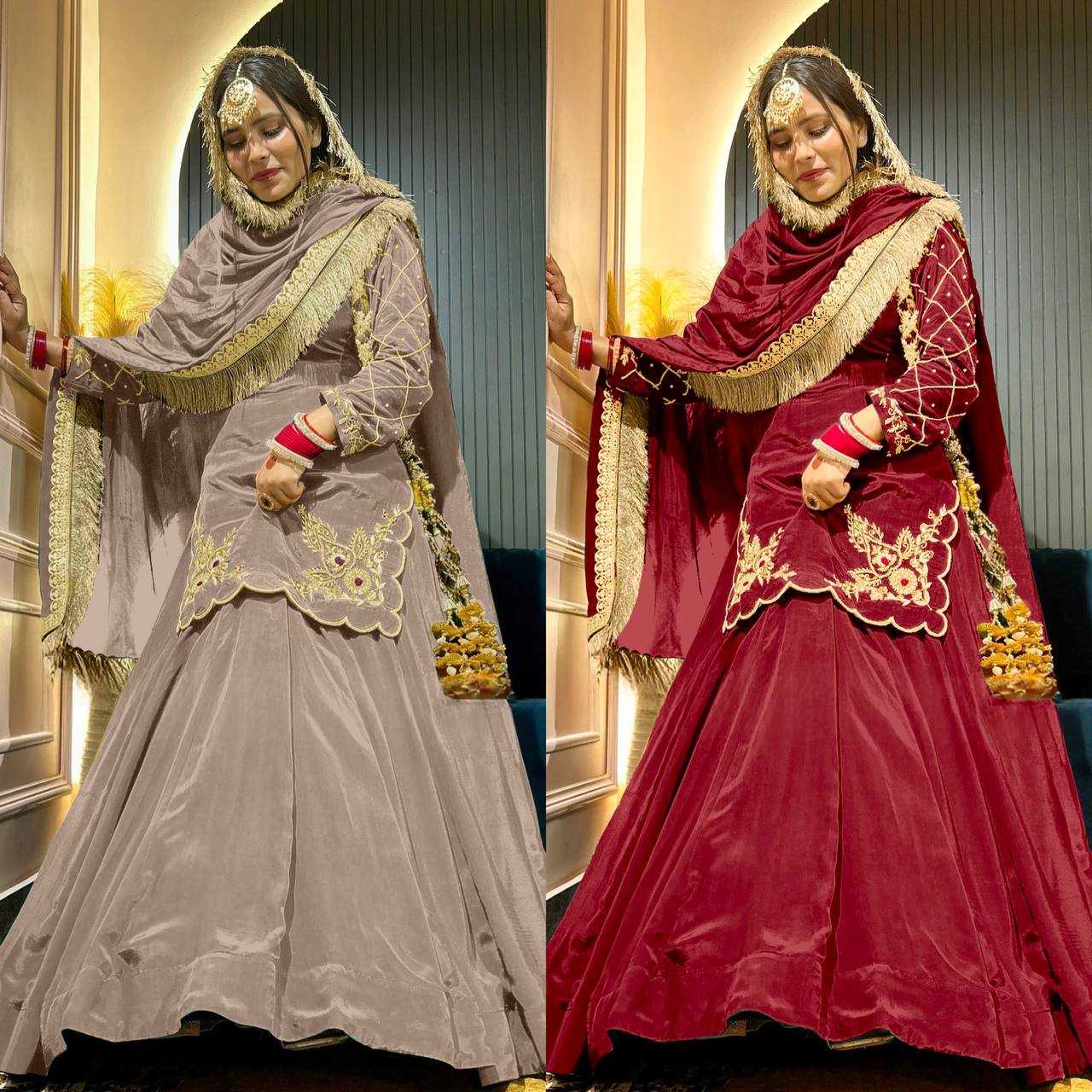 Ynf Crepe Silk KESH528 448 Suits & Dresses Wedding Collections Festive Collections Wholesale Embroidery Suits Ladies Silk Suit Zari Work Suit Manufacturer