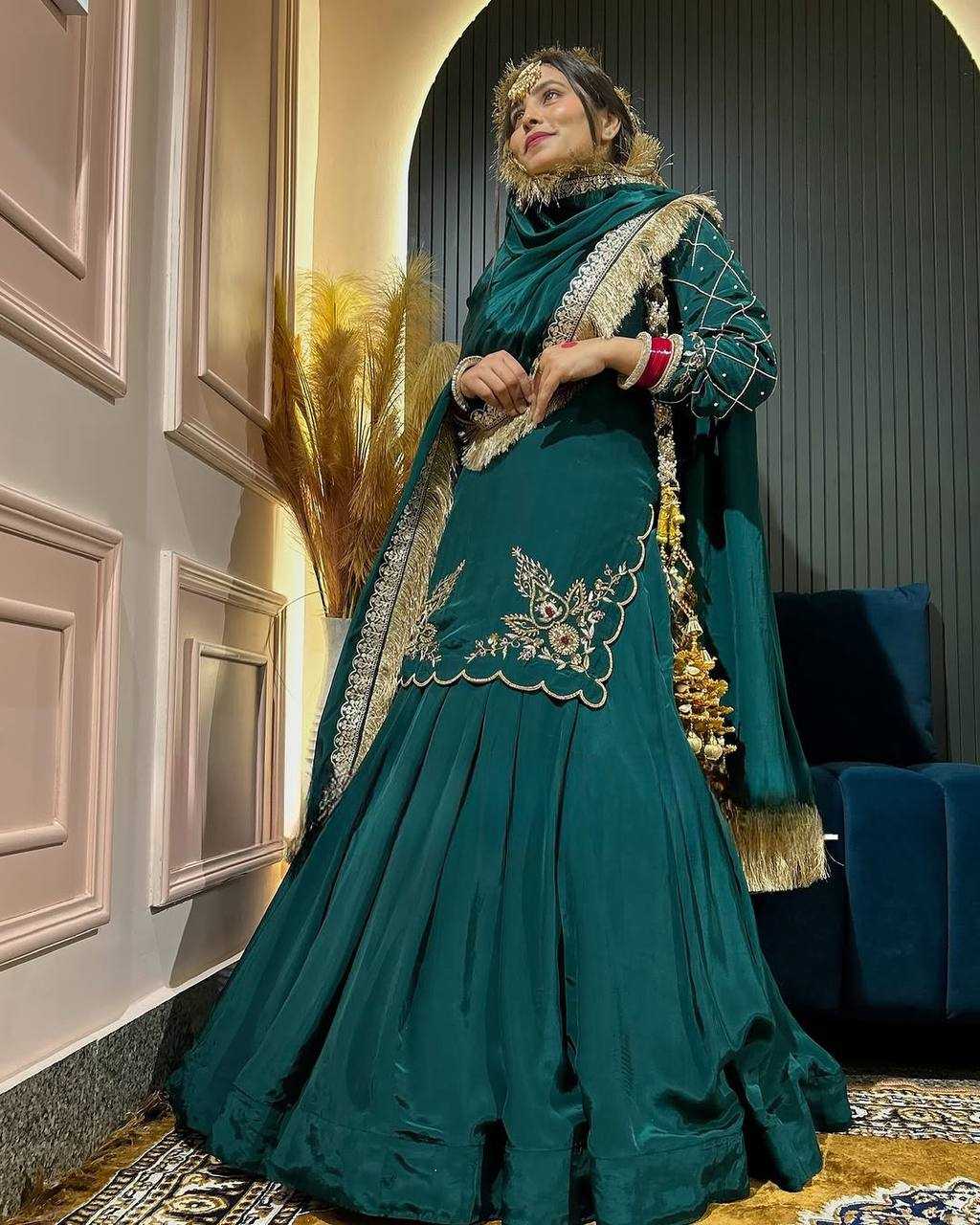 Ynf Crepe Silk KESH528 448 Suits & Dresses Wedding Collections Festive Collections Wholesale Embroidery Suits Ladies Silk Suit Zari Work Suit Manufacturer